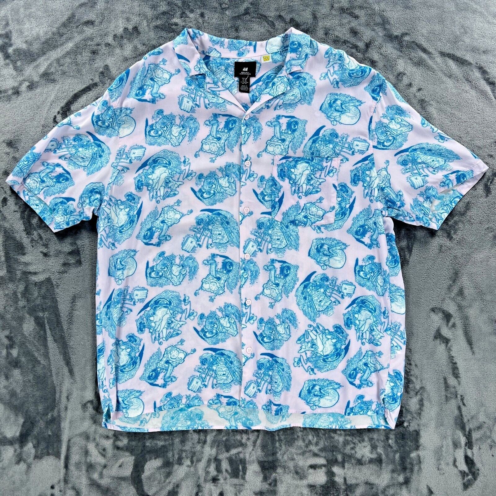 H&M SpongeBob x H&M Button Hawaiian Shirt men XL Resort Beach Su Size US XL / EU 56 / 4 - 1 Thumbnail