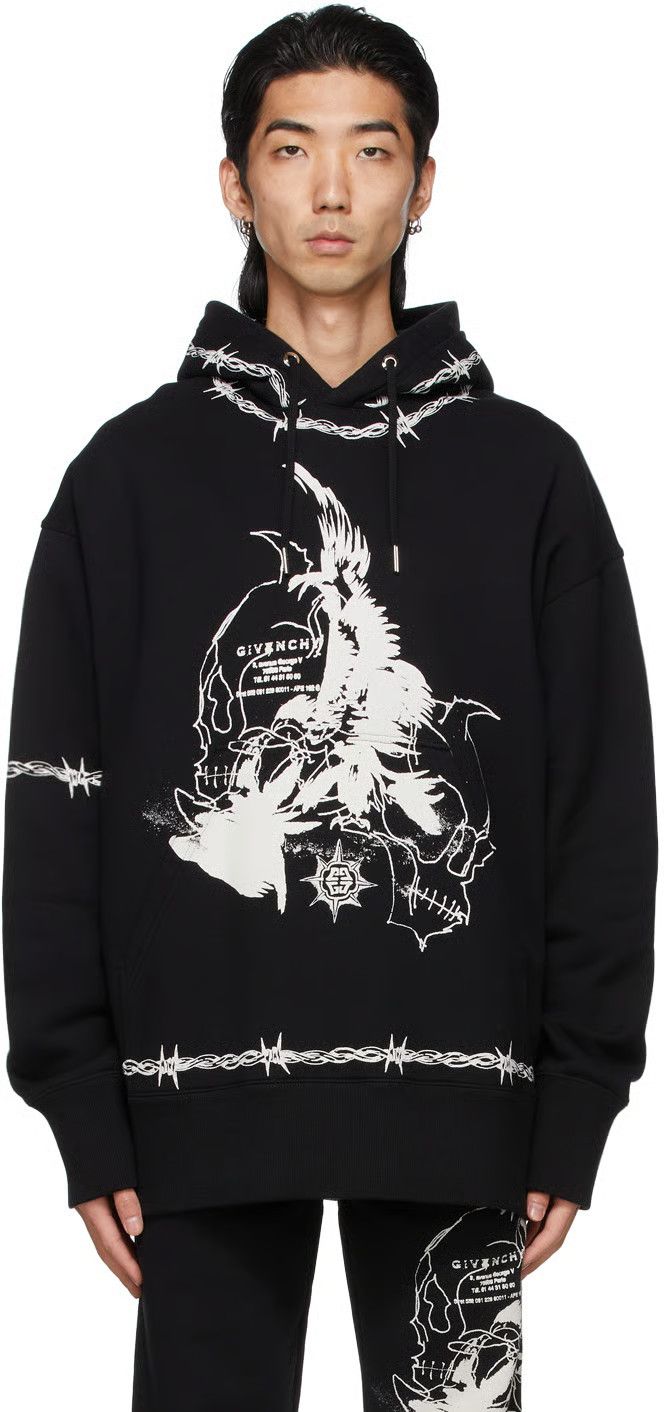 Givenchy Givenchy FW21 Barbed Wire Eagle Gothic Destroy Lonely Hoodie Size US L / EU 52-54 / 3 - 6 Thumbnail