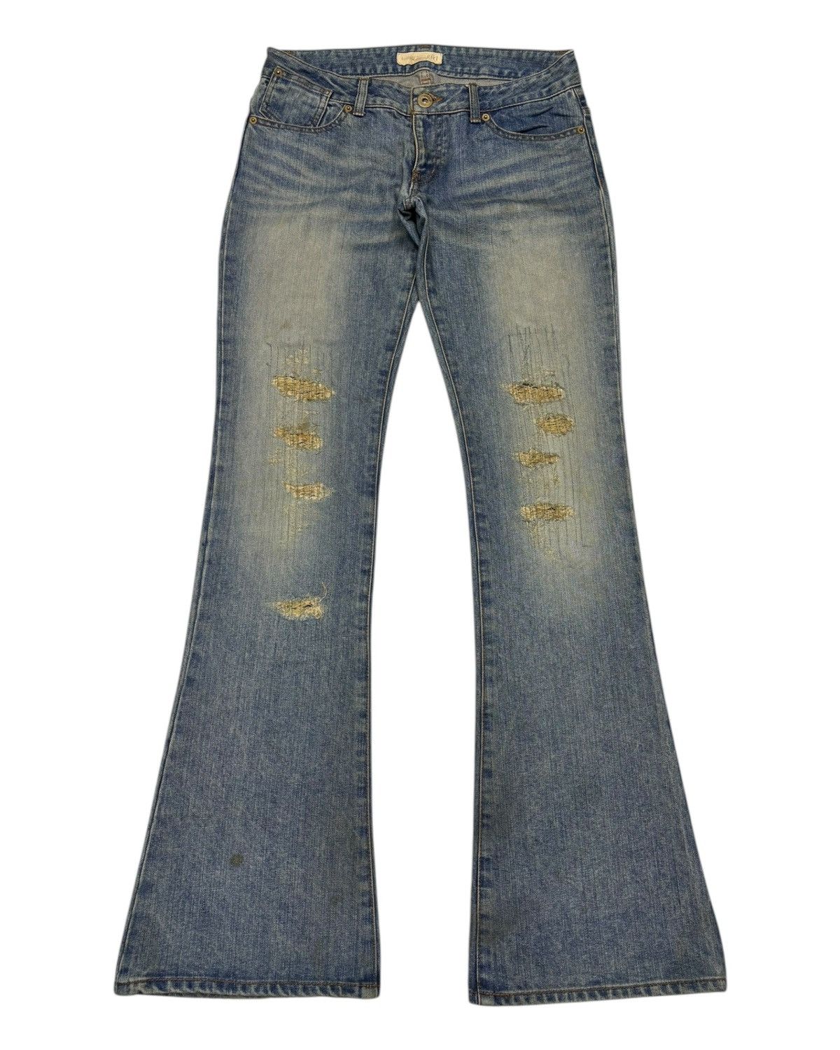 If Six Was Nine Flare Jeans Vintage Japanese Tommy Girl Distressed Bootcut Size 29" - 7 Thumbnail