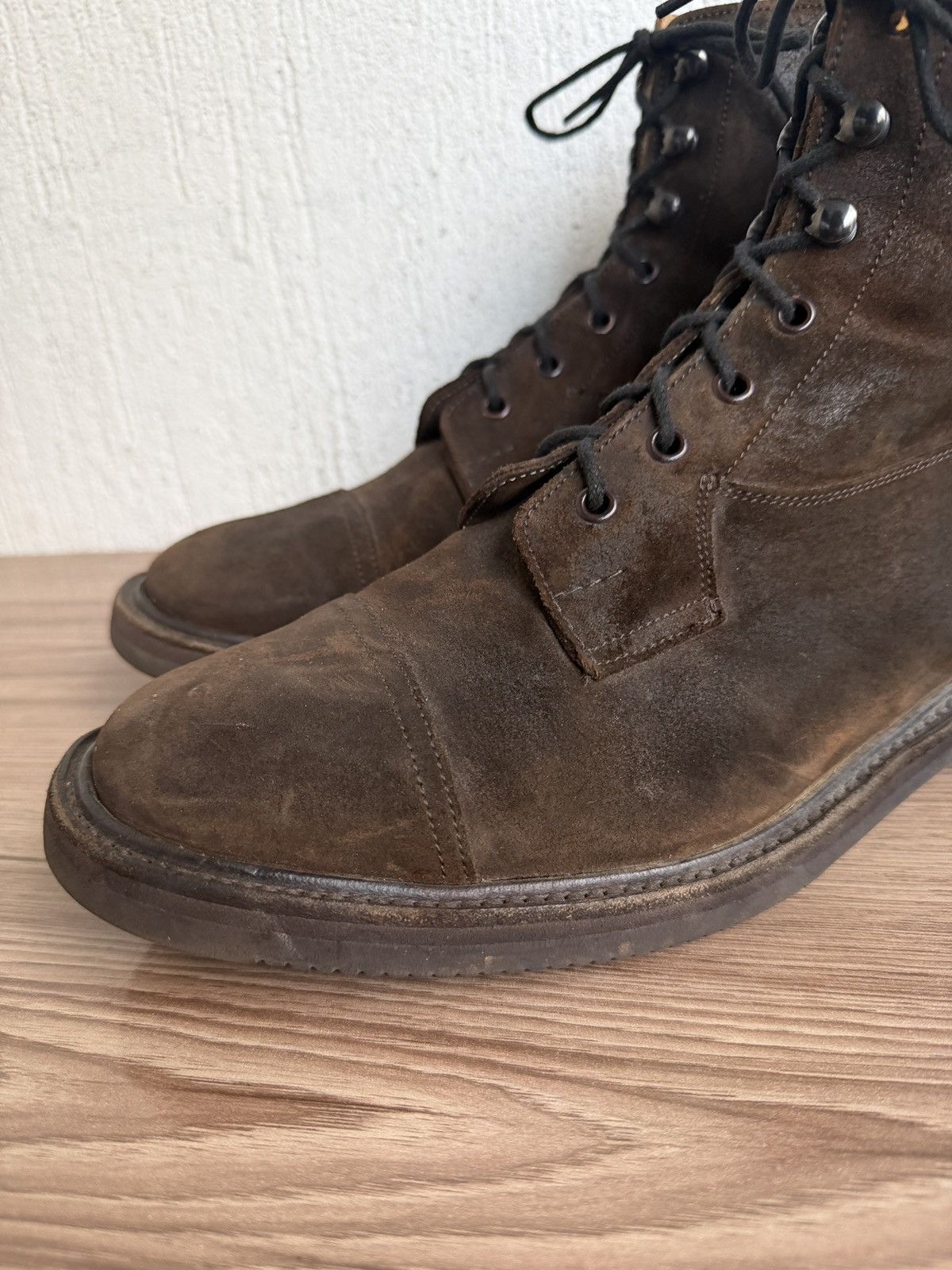 Evan Kinori × Tricker's Grassmere oiled waxed suede boots Size US 10.5 / EU 43-44 - 4 Thumbnail