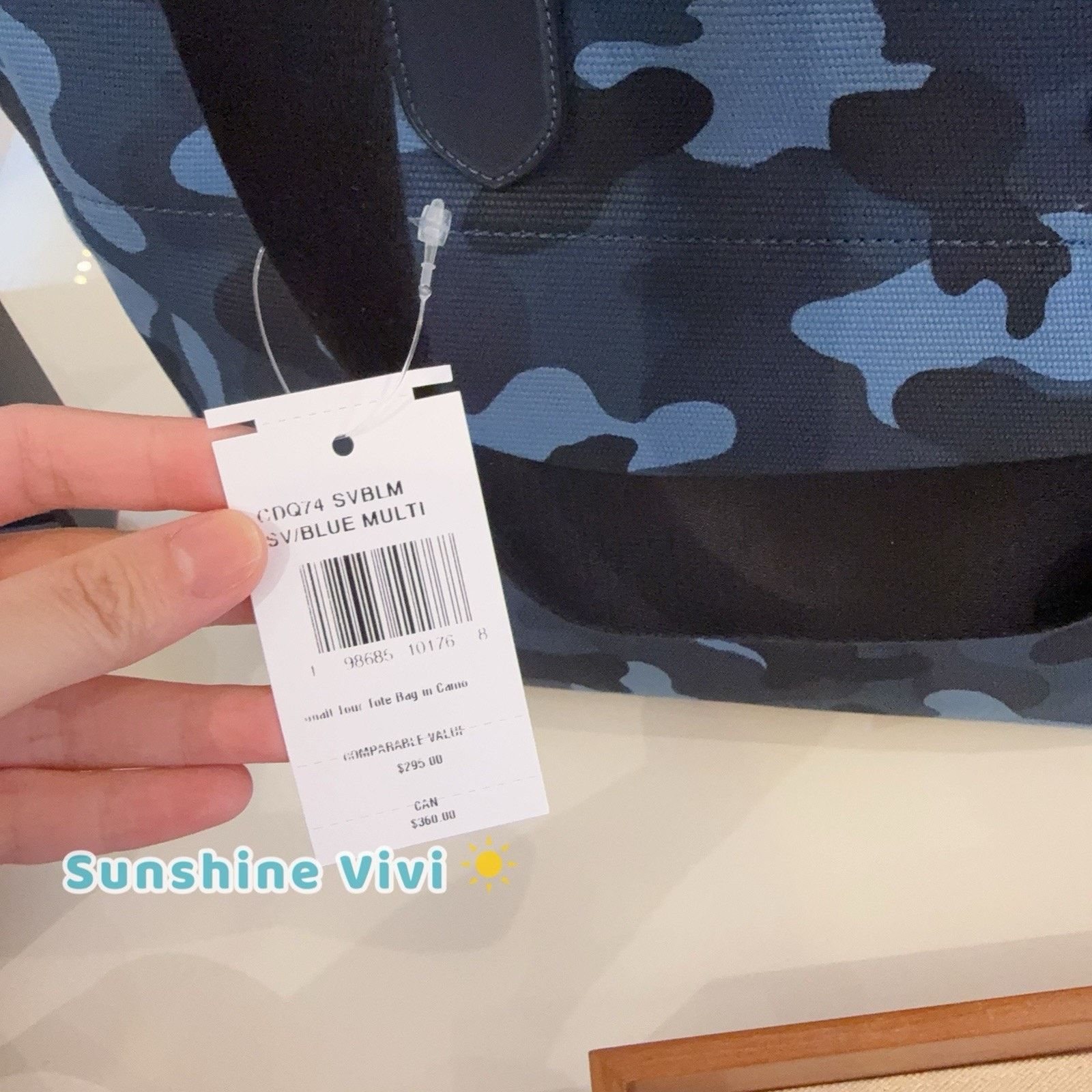Coach NWT Coach MEN Small Tour Tote Bag Camo CDQ74 Silver/Blue Size ONE SIZE - 7 Thumbnail