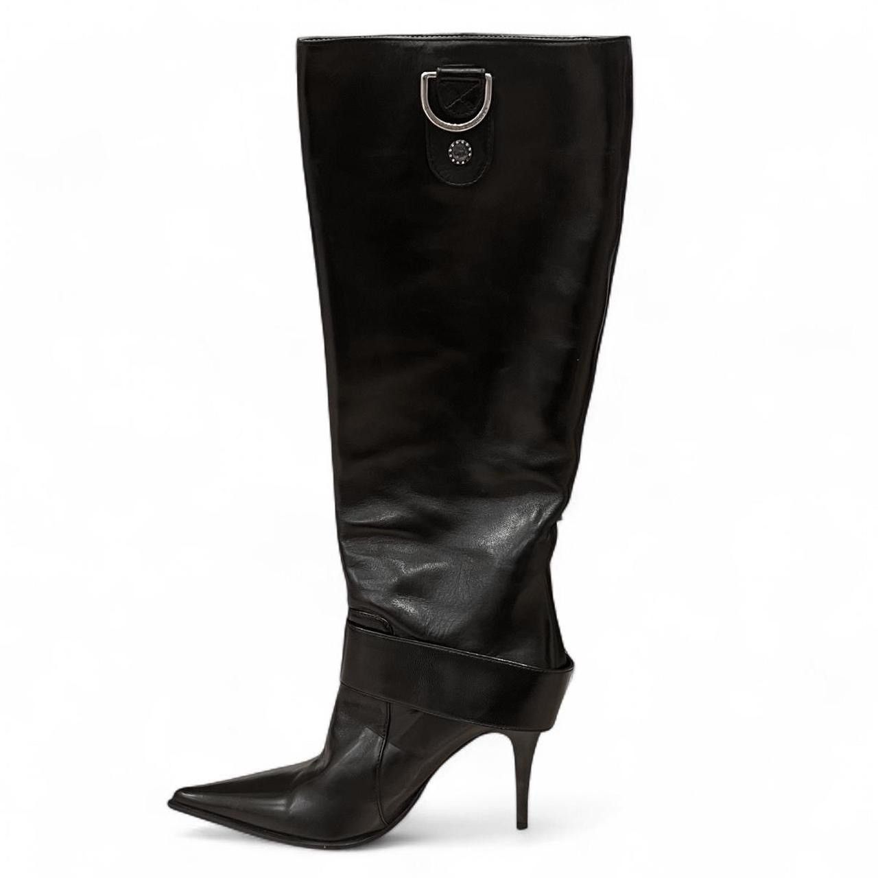 Other Gianmarco Lorenzi Black Leather Stiletto Heel Boots 38 71723 Size US 8 / IT 38 - 2 Thumbnail