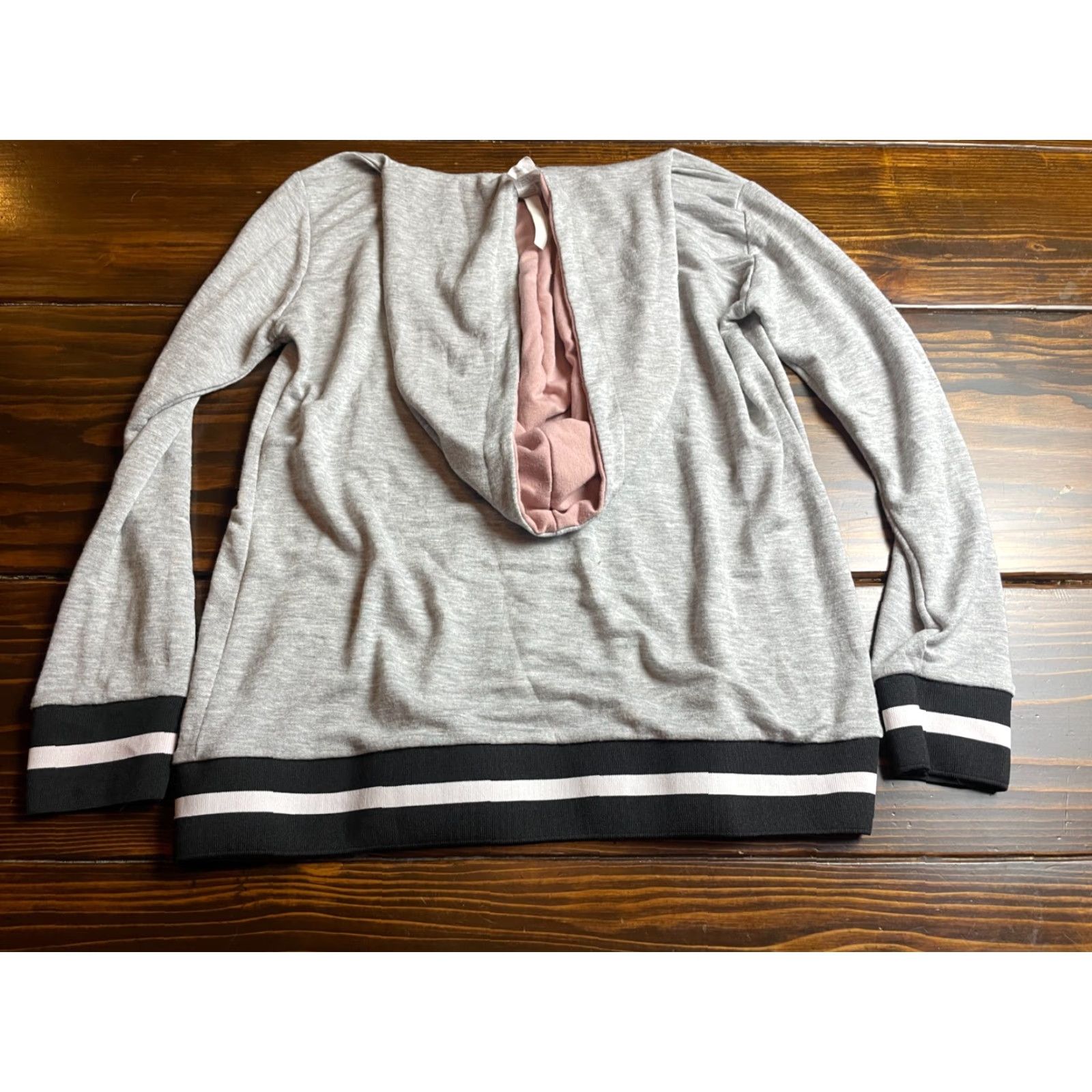 Vintage Grateful Hearts Sweater Women's Gray Hooded Pullover Long Sleeve Kangaroo Pocket Pac t Hoodie Shirt Womens L Gray Modern Outdoor Size L / US 10 / IT 46 - 2 Thumbnail
