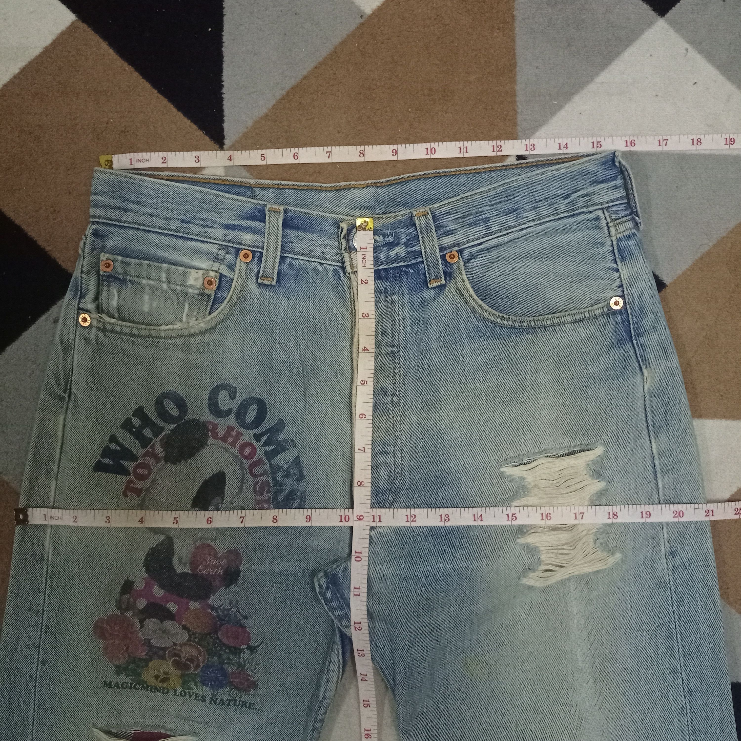 Levi's × Levi's Vintage Clothing UK Vintage 80s Levis 501 Graphic Print Style Loose Jeans Size US 31 - 11 Thumbnail