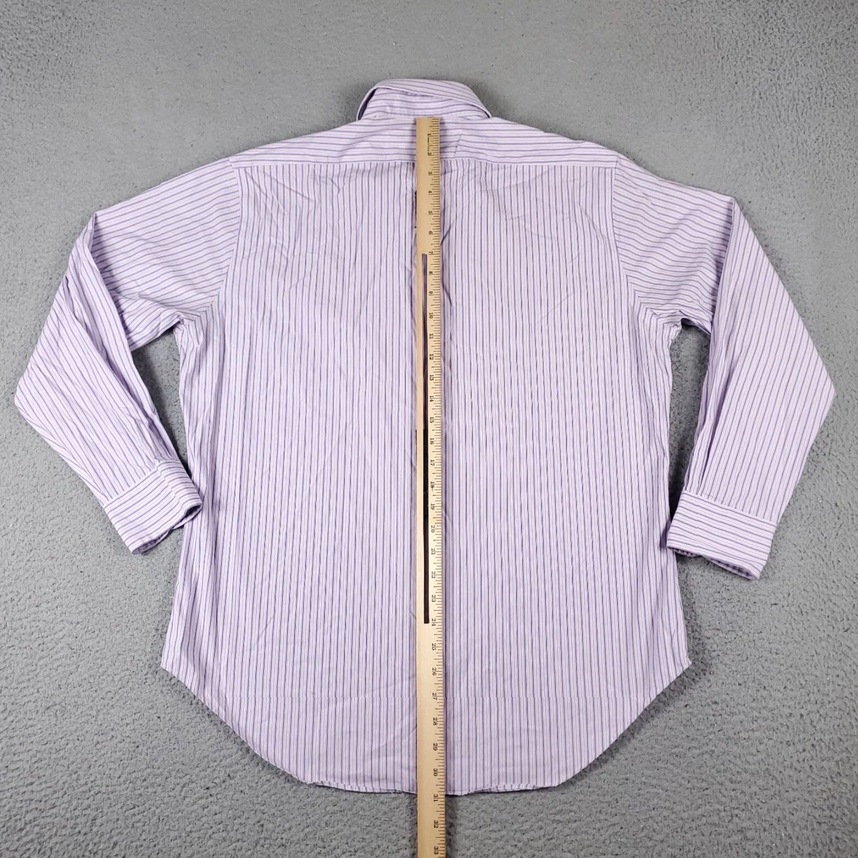 Ralph Lauren Ralph Lauren Dress Shirt Mens 15.5 Purple Striped Long Sleeve Button-Down Regular Fit Size 40R - 3 Thumbnail