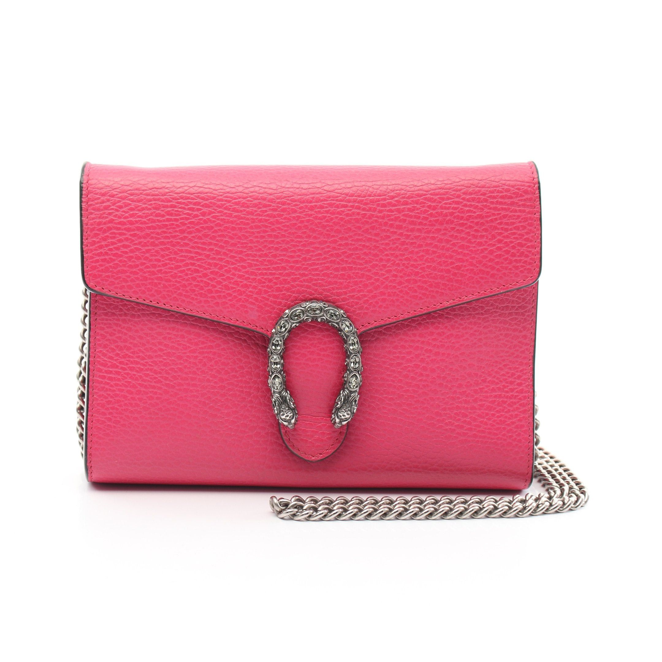 Gucci Gucci Dionysus Chain Wallet Leather Pink Size ONE SIZE - 1 Thumbnail