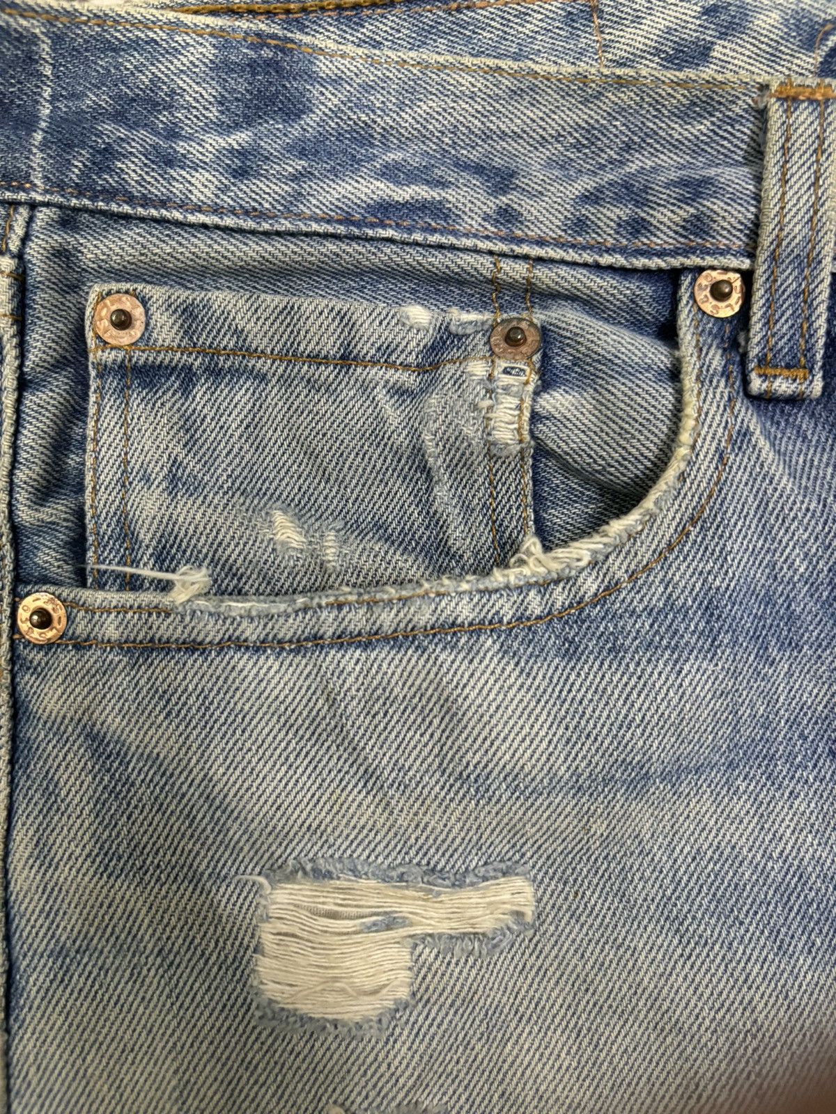 Levi's Vintage 90s Levis 501 Mud Wash Distressed Grunge Jeans Size US 30 / EU 46 - 7 Thumbnail