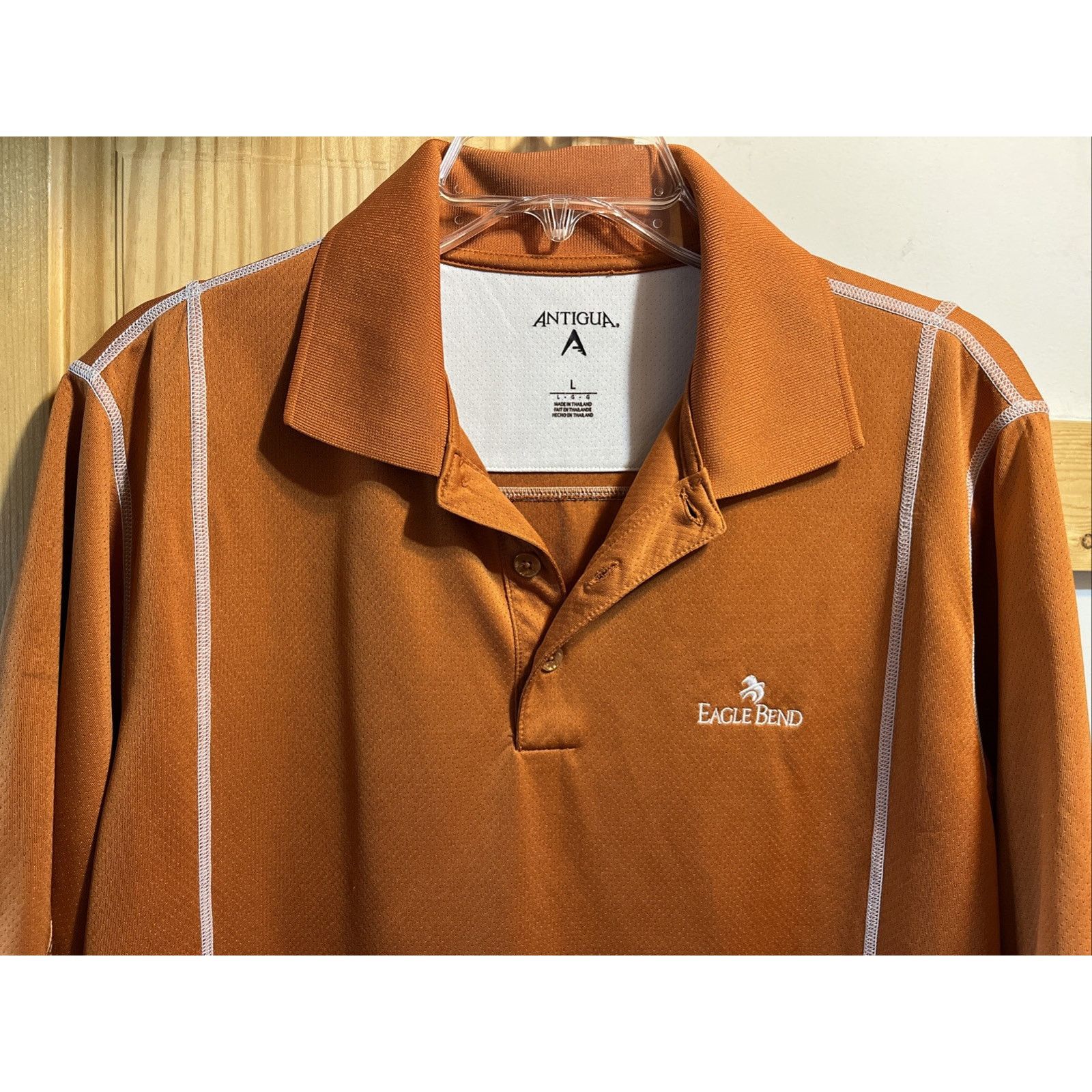 Antigua Antigua Men’s L Orange Polyester Golf Outdoor SS 1/4 Button Size US L / EU 52-54 / 3 - 5 Thumbnail