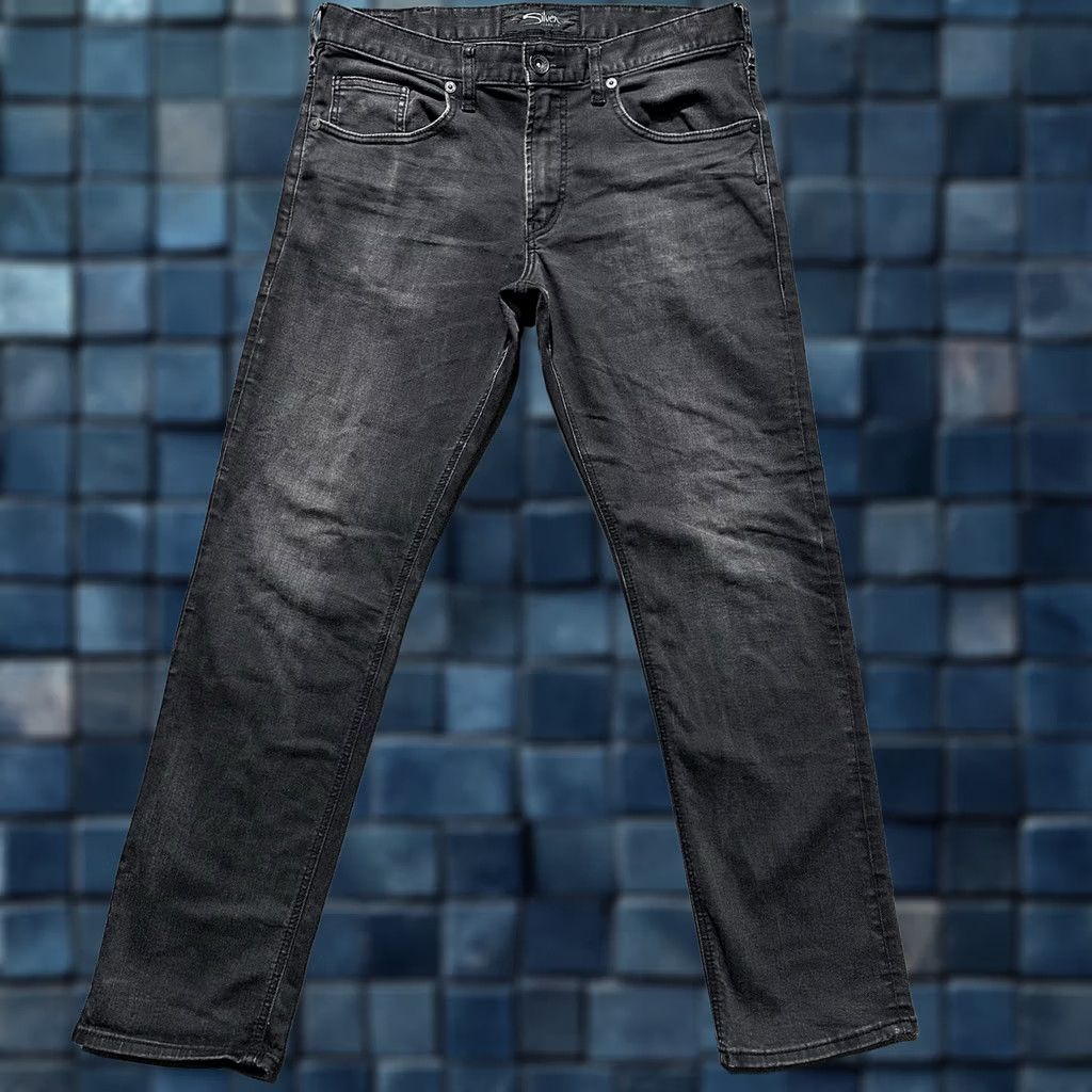 Silver Jeans Co. Silver Jeans Mens Jeans Dark Gray Denim Athletic Fit Tapered Leg 34x30 Size US 34 / EU 50 - 1 Thumbnail