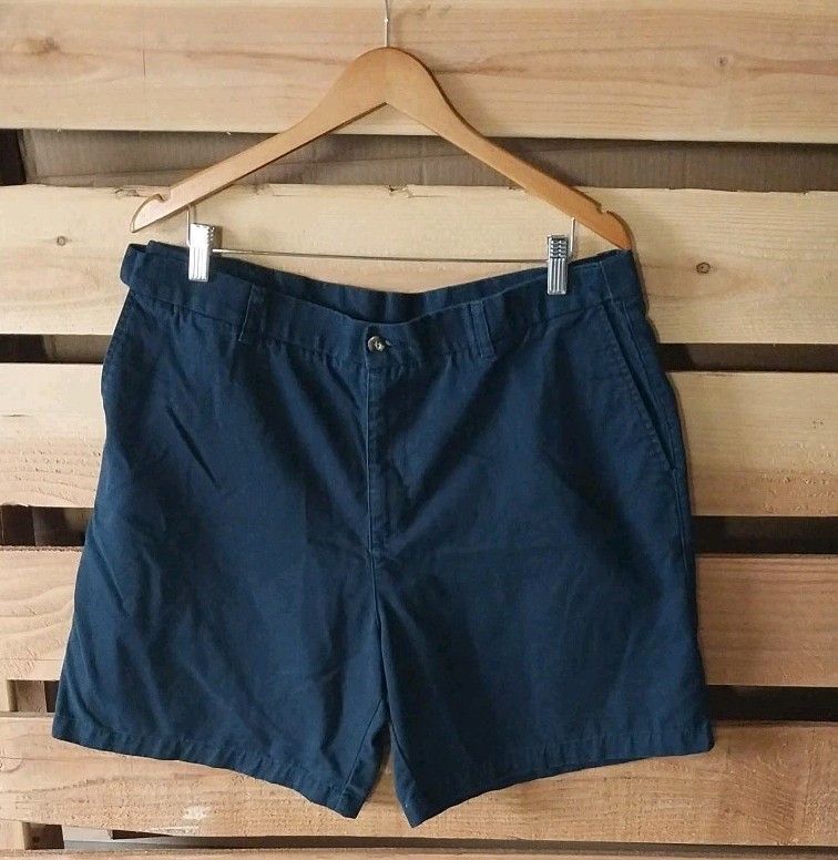 Puritan PURITAN Chino Shorts Mens 38 Navy Blue Flat Front Size US 38 / EU 54 - 1 Thumbnail
