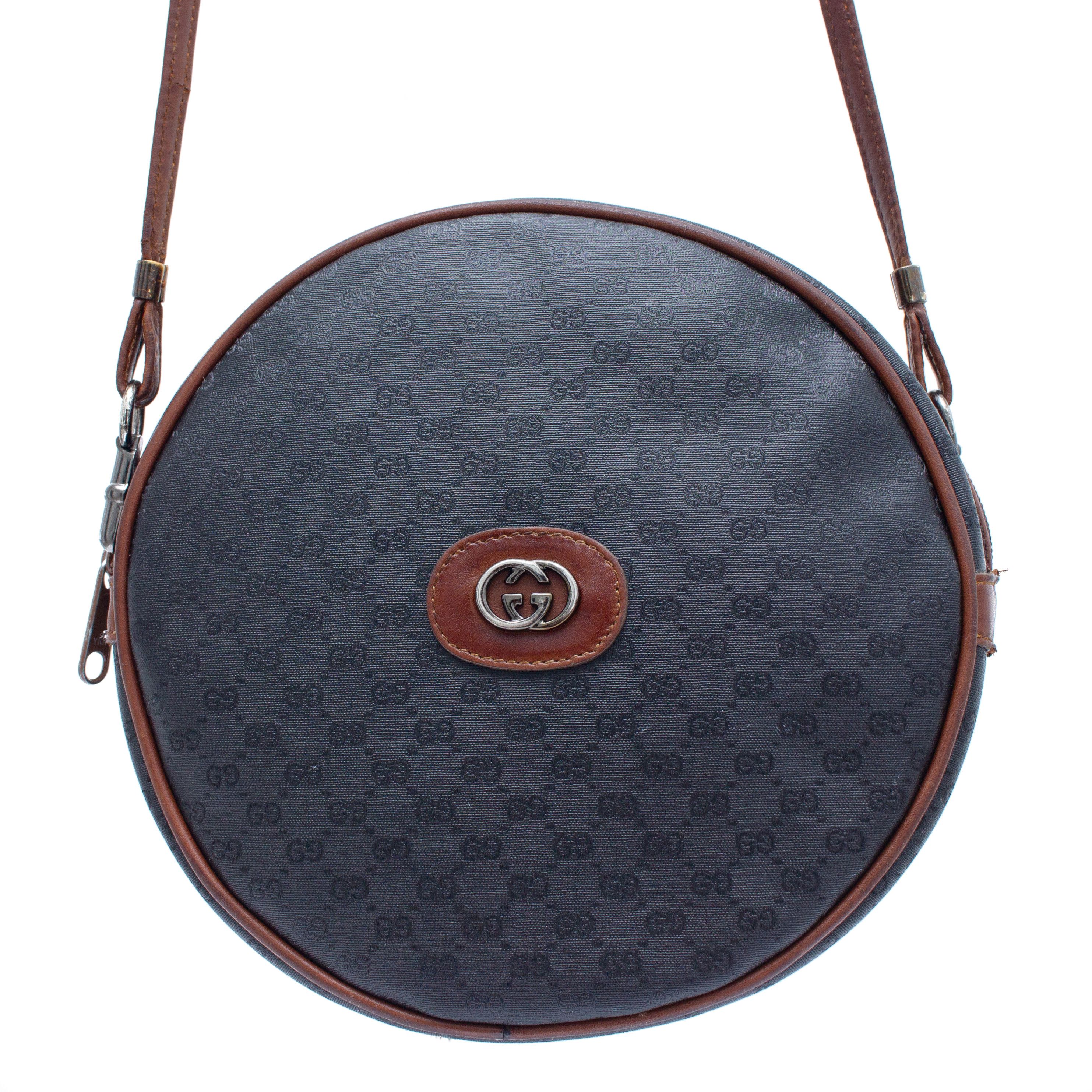 Gucci × Vintage GUCCI Vintage Shoulder/Crosbody Round Bag Black Monogram Size ONE SIZE - 2 Thumbnail