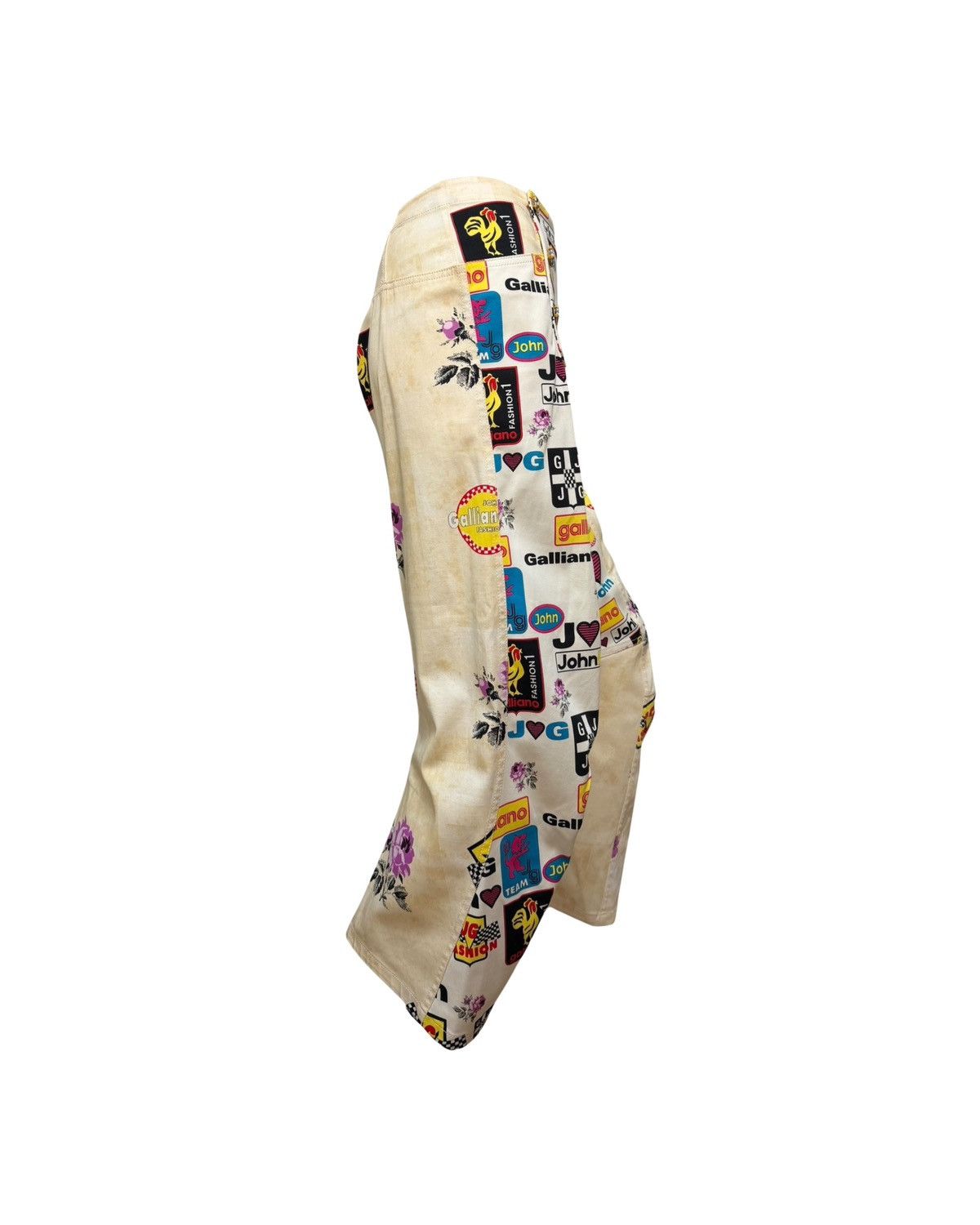 John Galliano JOHN GALLIANO Spring Summer 2002 Logo & Graphic Print Pants Size 26" / US 2 / IT 38 - 3 Thumbnail