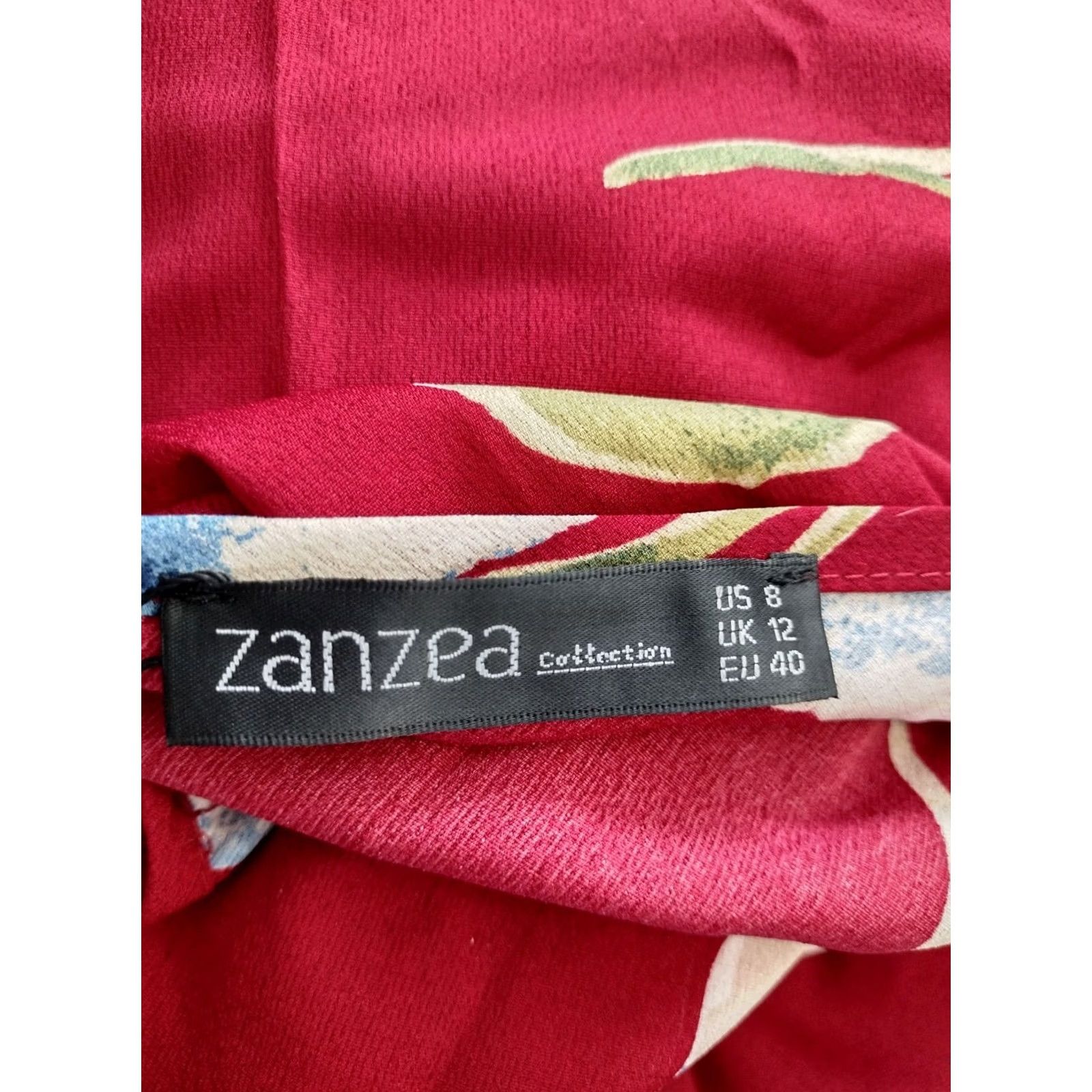 Vintage ZANZEA Women's Tank Dress Summer Flower Red 8 V-Neck Dress Sleeveless Knee Length Pattern Floral Shirt? Size M / US 6-8 / IT 42-44 - 5 Thumbnail