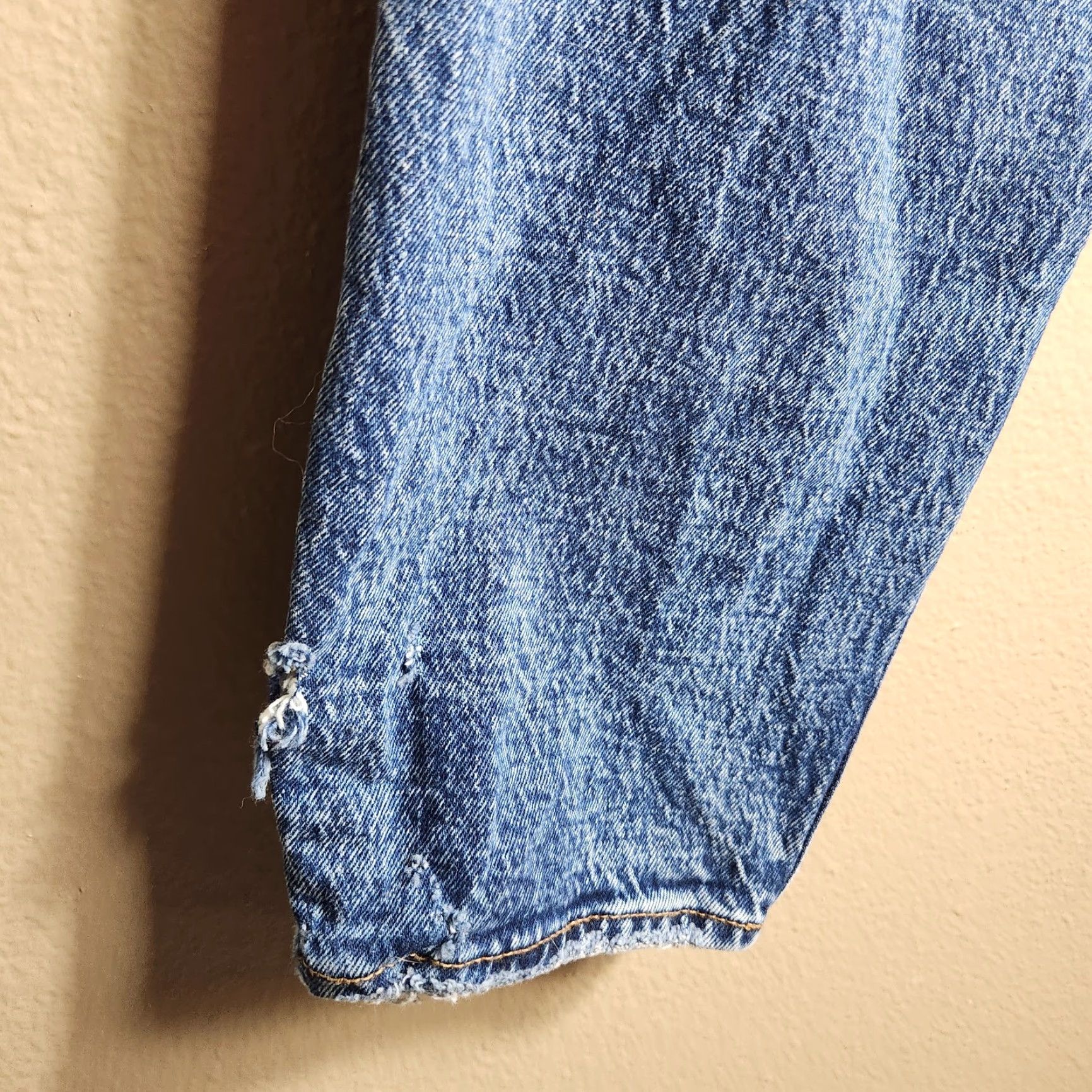 Abercrombie & Fitch Abercrombie & Fitch Womens Skinny High Rise Distressed Jeans 16/33 Jeans Blue 5-Pocket Festival Bohemian Distressed Stretch Mens Girls Womens? Size 38" / US 16 / IT 52 - 7 Thumbnail