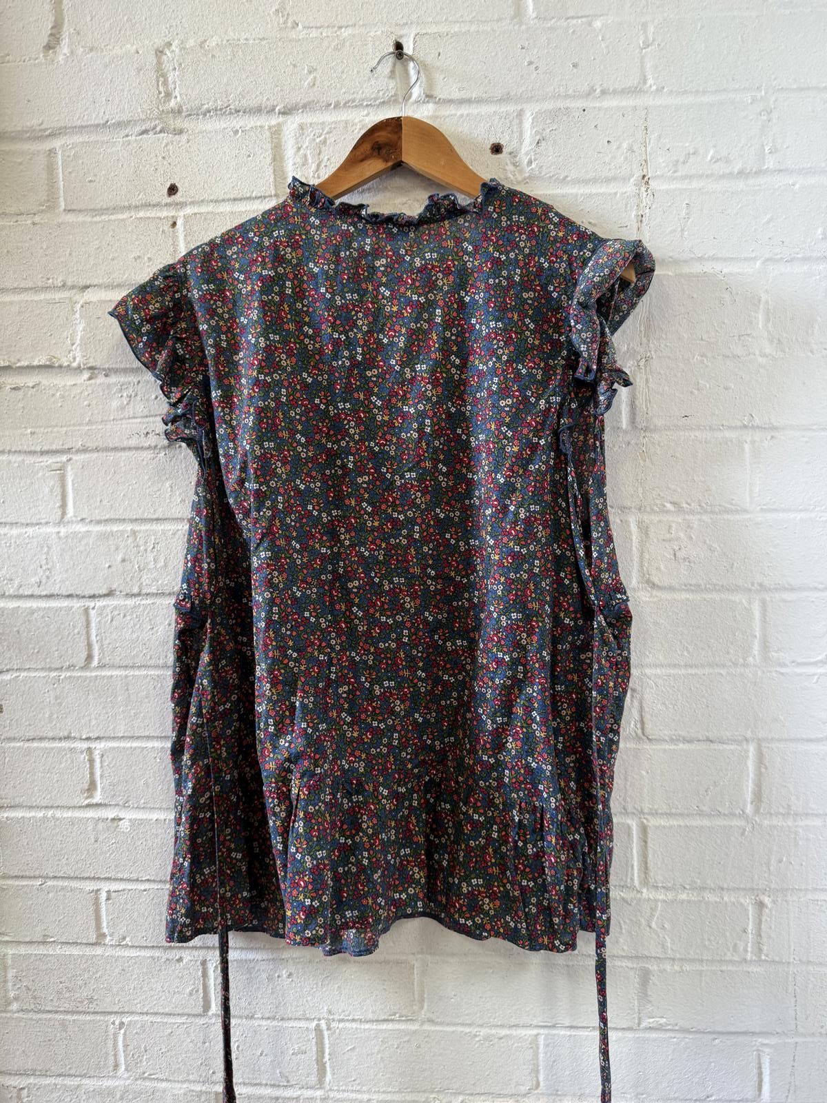 Unknown London Floral Print Women's Blouse with Ruffle Sleeves Size XXL / US 16-18 / IT 52-54 - 2 Thumbnail