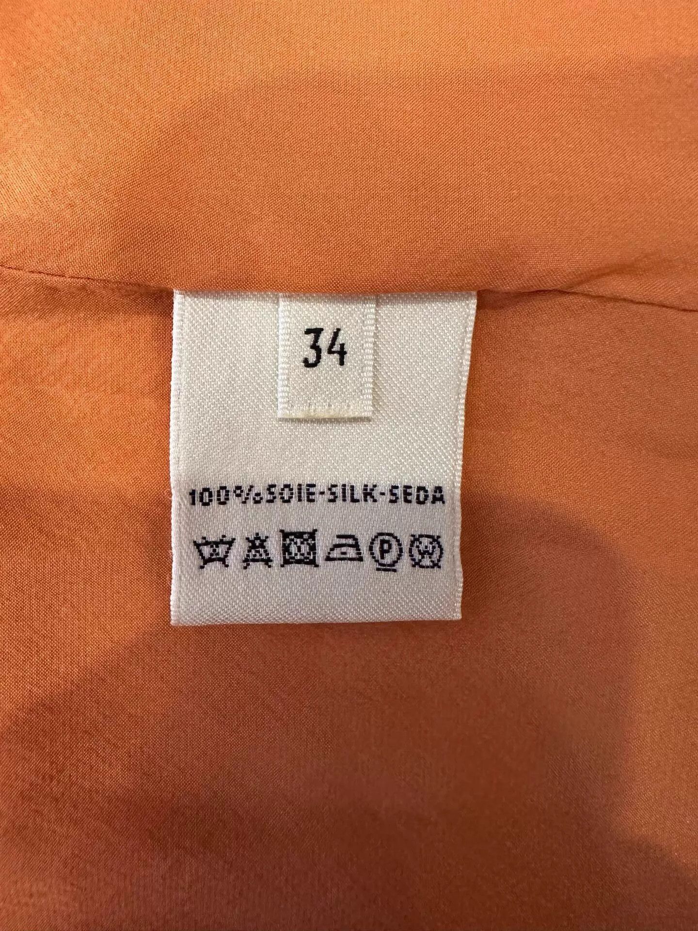 Hermes Hermes Women's Orange Silk Sleeveless Dress Size XS / US 0-2 / IT 36-38 - 5 Thumbnail