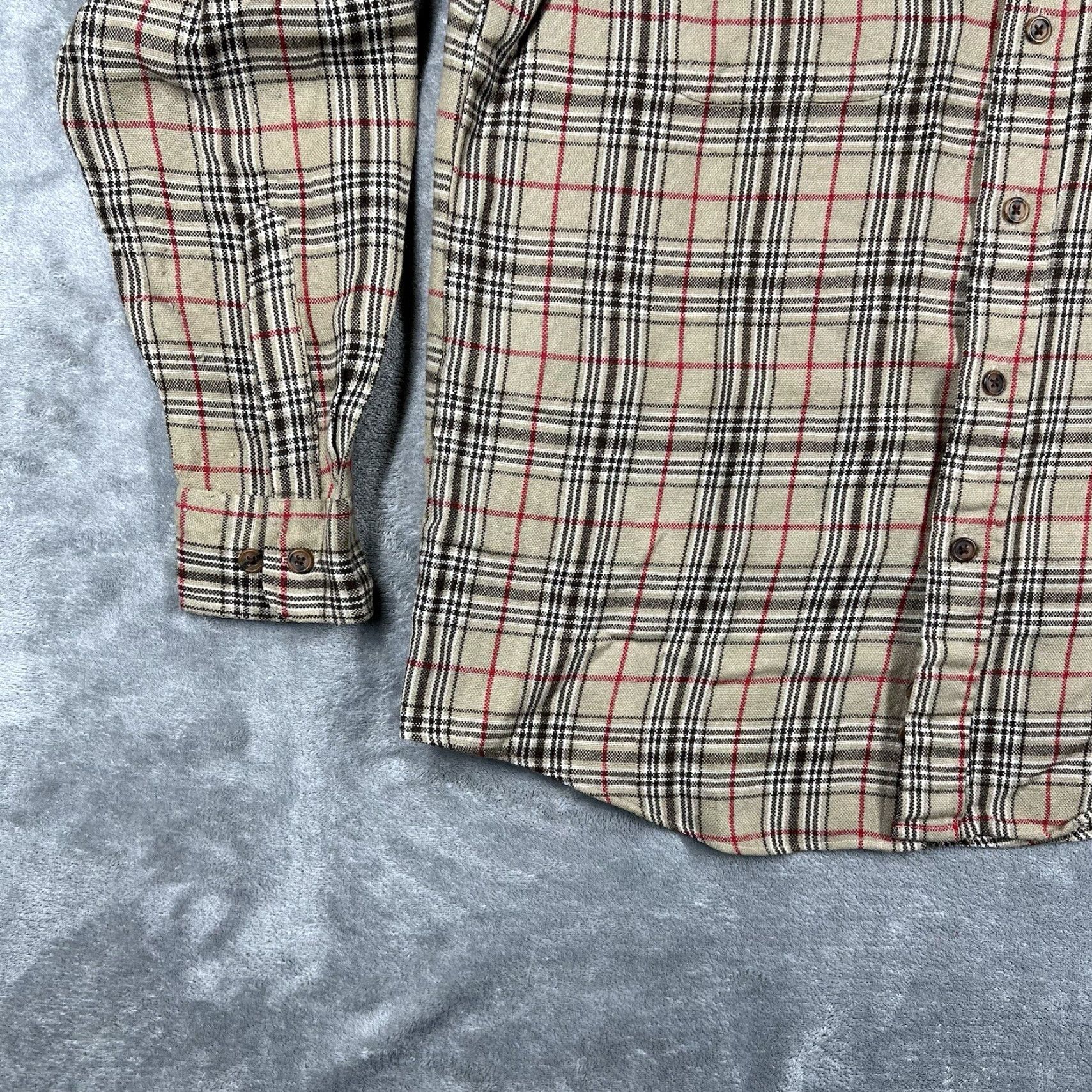 Vintage VINTAGE Windridge Shirt Button-Up Mens Medium Long Sleeve Brown 100% Acrylic Flannel Plaid with Pockets Size US M / EU 48-50 / 2 - 3 Thumbnail