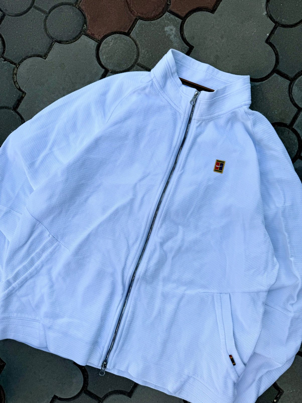 Nike × Vintage Vintage Nike Court Swoosh Zip Hoodie Y2K Size US L / EU 52-54 / 3 - 3 Thumbnail