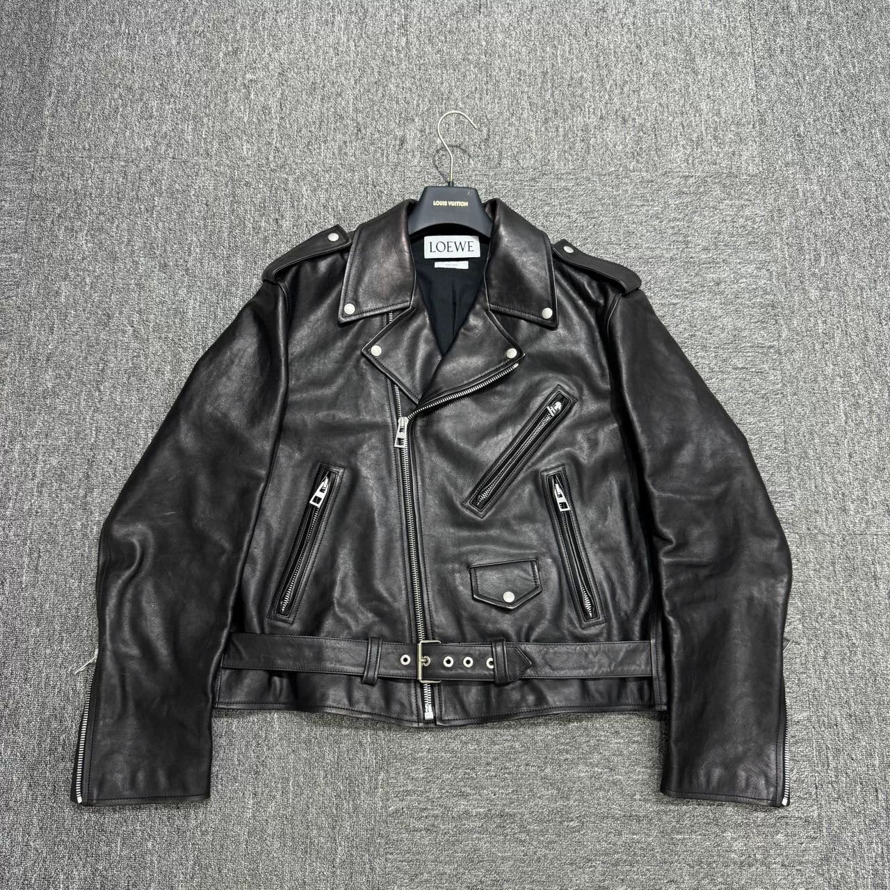 Loewe Black Leather Motorcycle Jacket