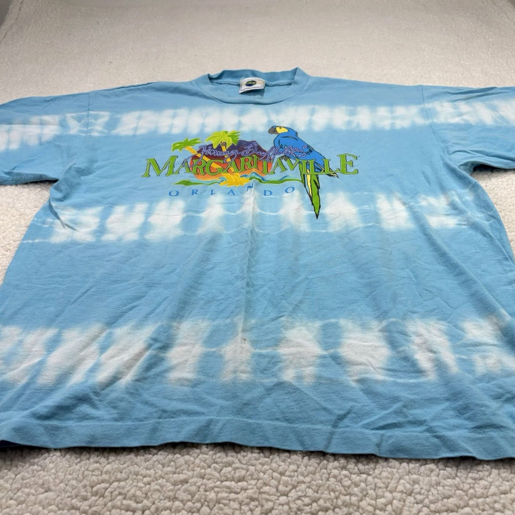Vintage VINTAGE Universal Studios Margaritaville Shirt XL Blue 1990s Graphic Tee Men Short Sleeve Tie Dye Stitched Universal Studios Tag Single Stitch Size US XL / EU 56 / 4 - 2 Thumbnail