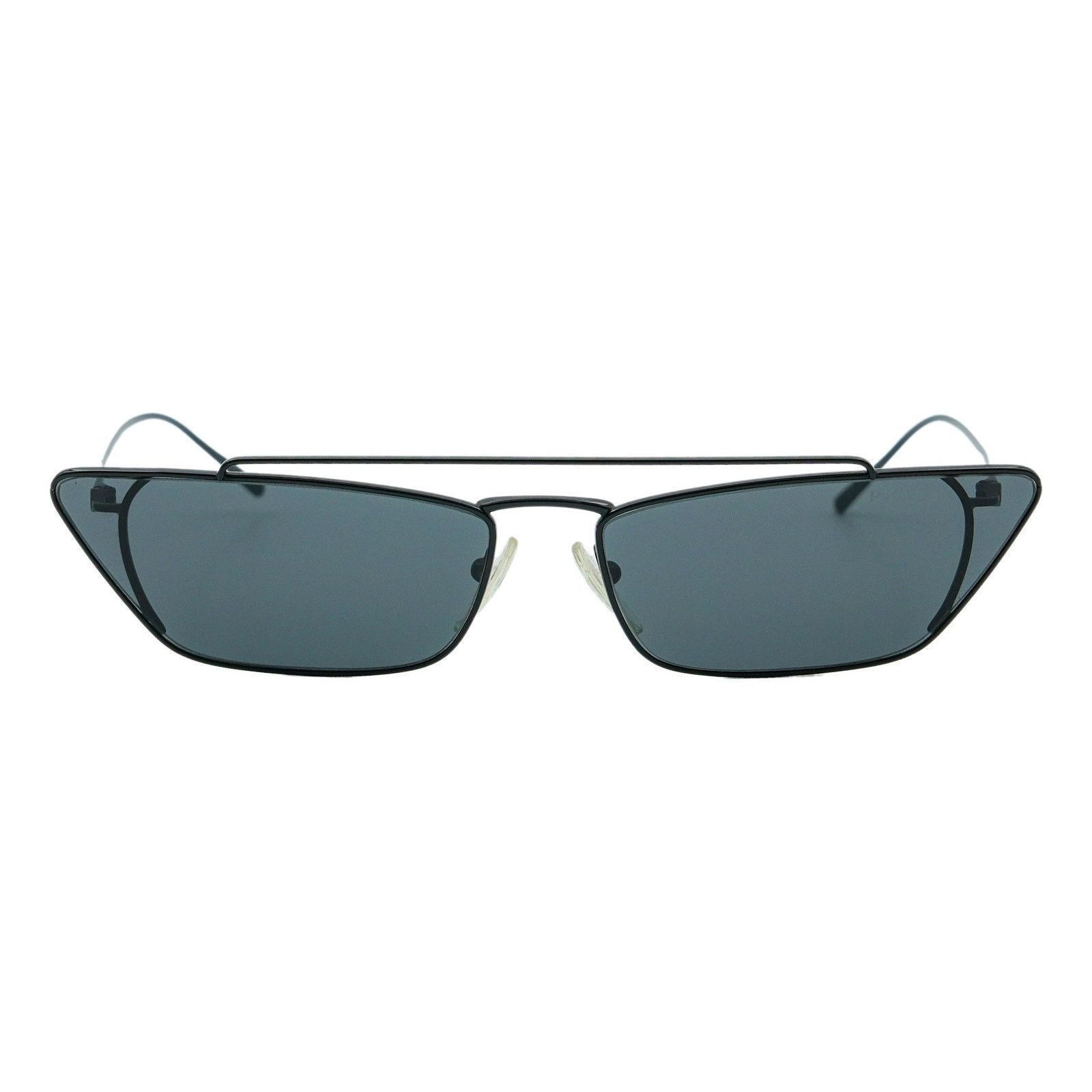 Prada Prada SPR 64U Cat Eye Rectangular Metal Black Sunglasses Size ONE SIZE - 2 Thumbnail