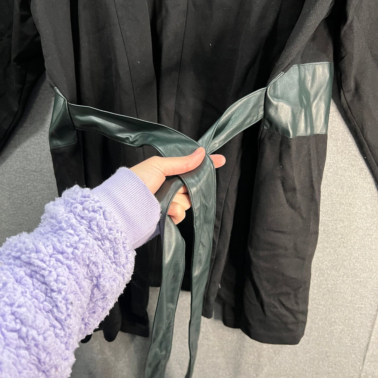 Other Attitudes by Renee Techno Crepe Blazer w/ Faux Leather Size XXL / US 16-18 / IT 52-54 - 12 Thumbnail