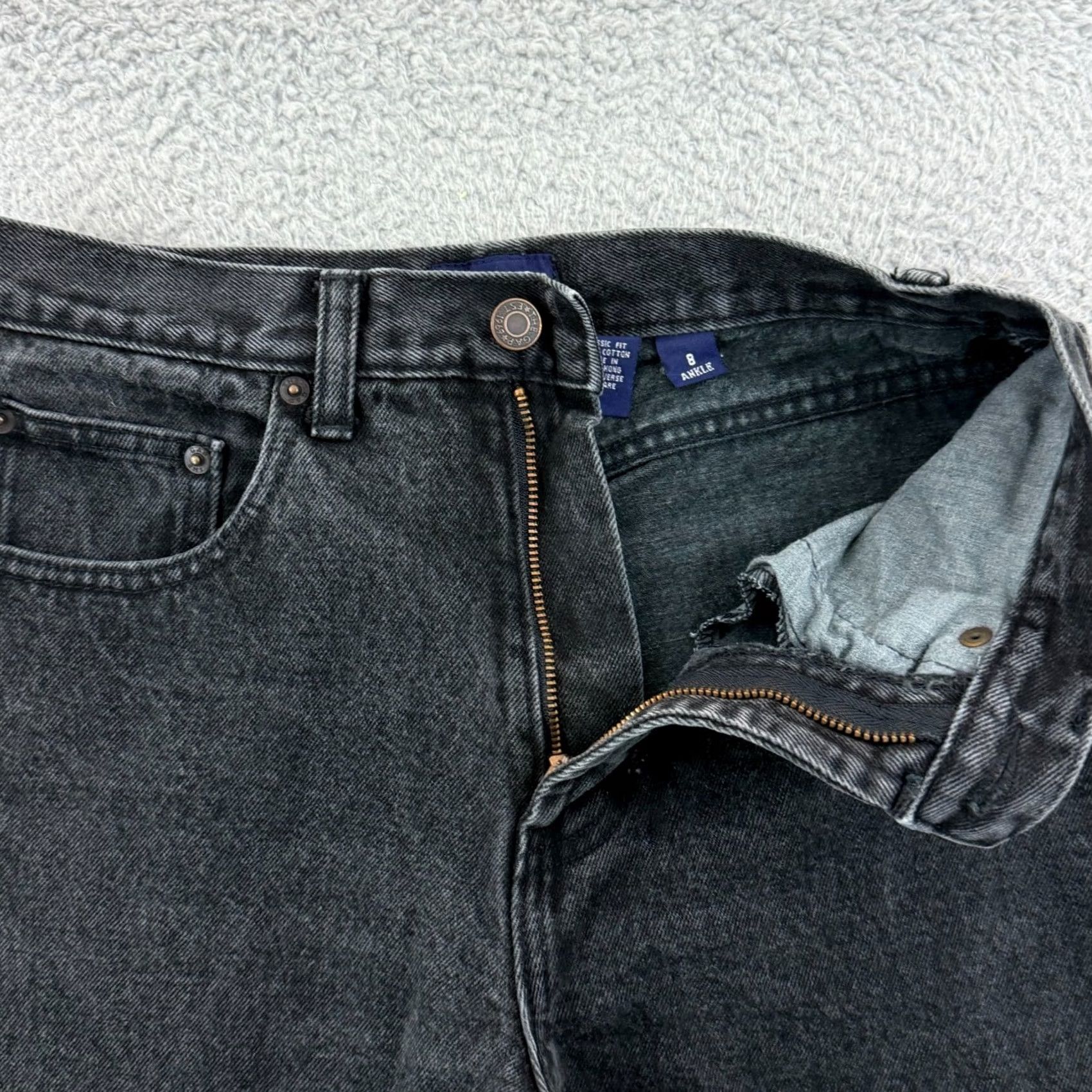 Gap VINTAGE Gap Jeans Womens Black Ankle Denim 26x29 Loose Skater 90s Outdoor Size 30" / US 8 / IT 44 - 7 Thumbnail