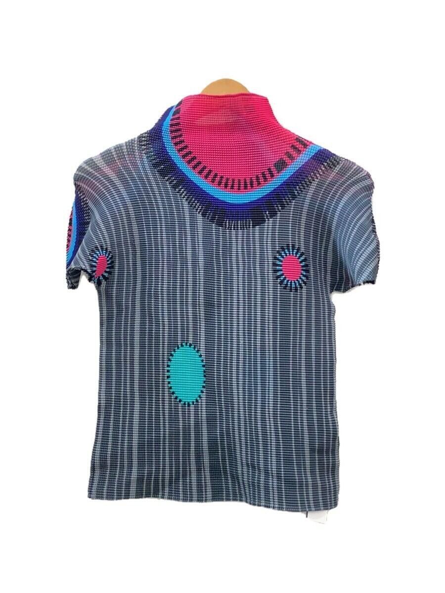 Issey Miyake Pleated Bottle Neck Short Sleeve Top Size S / US 4 / IT 40 - 2 Thumbnail