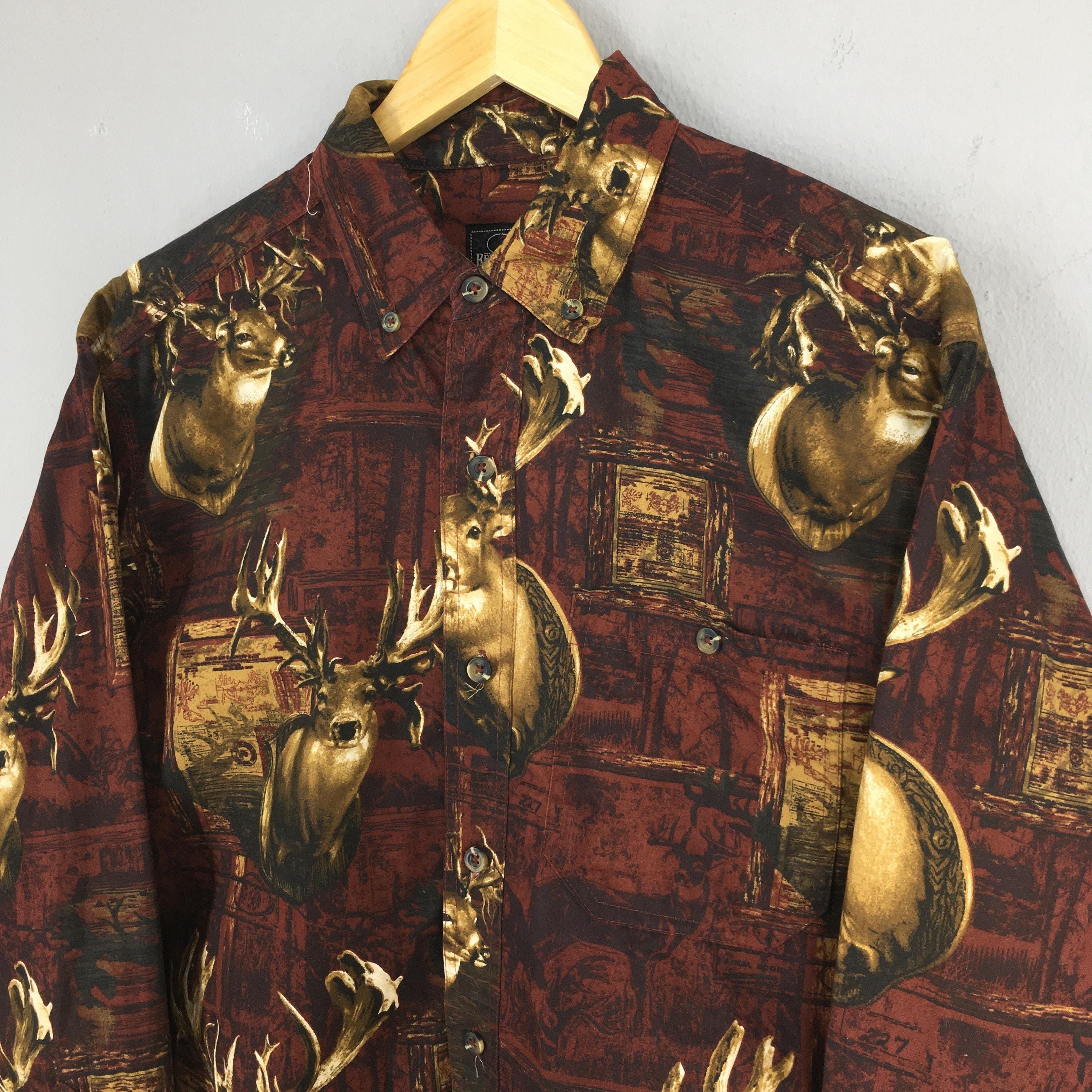 Redhead Vintage Red Head Deer Prints Rustic Shirt Medium Size US M / EU 48-50 / 2 - 3 Thumbnail