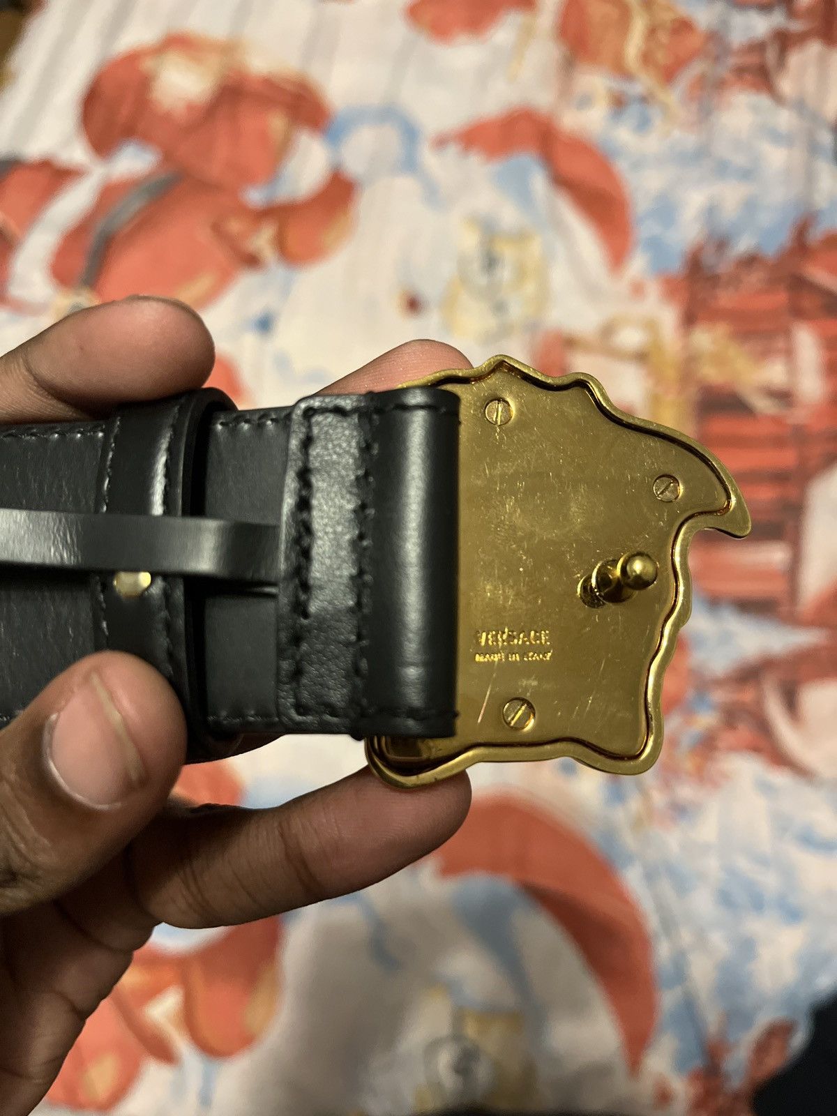 Versace Black & Gold versace la medusa leather belt Size 30 - 7 Thumbnail