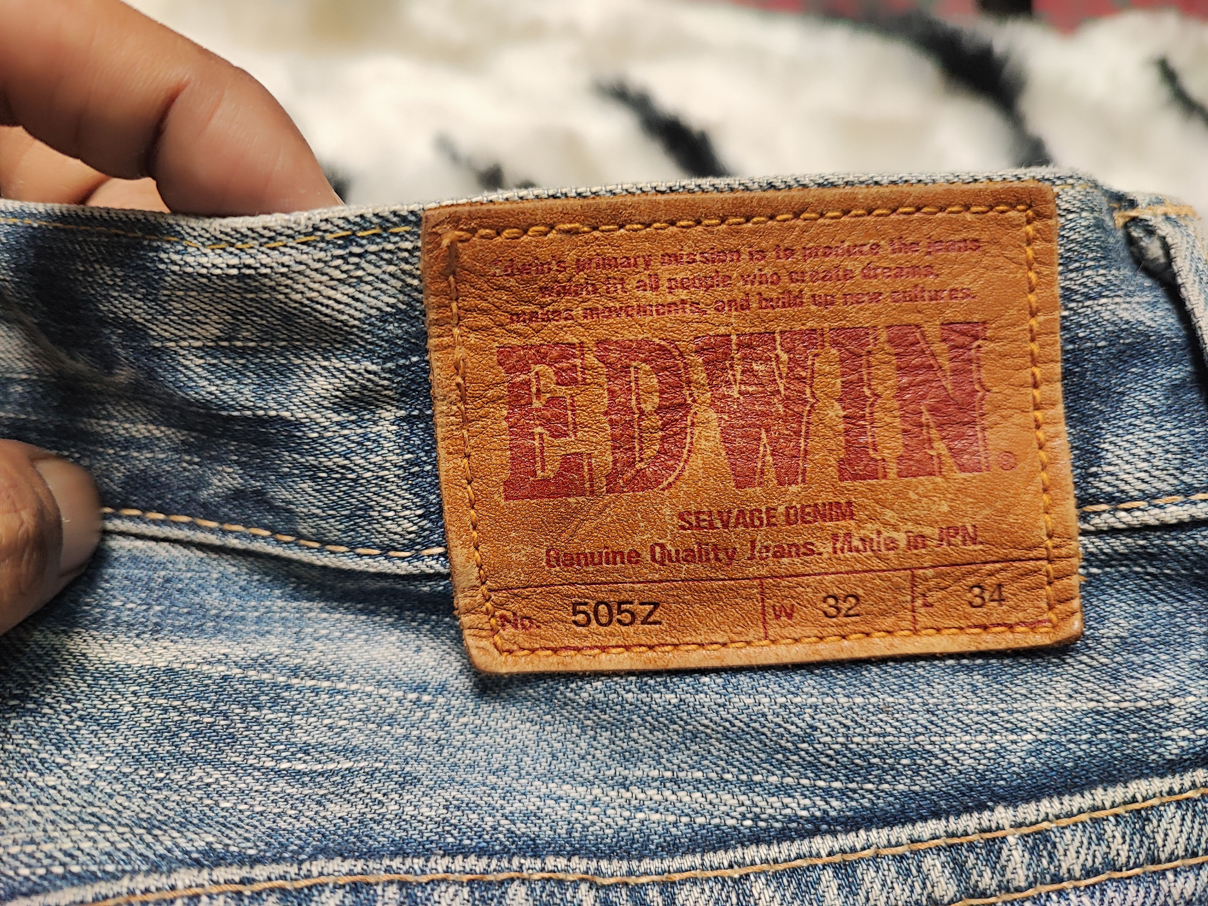 Edwin × Japanese Brand Edwin Jeans Selvedge 505Z Redline Size US 33 - 16 Thumbnail