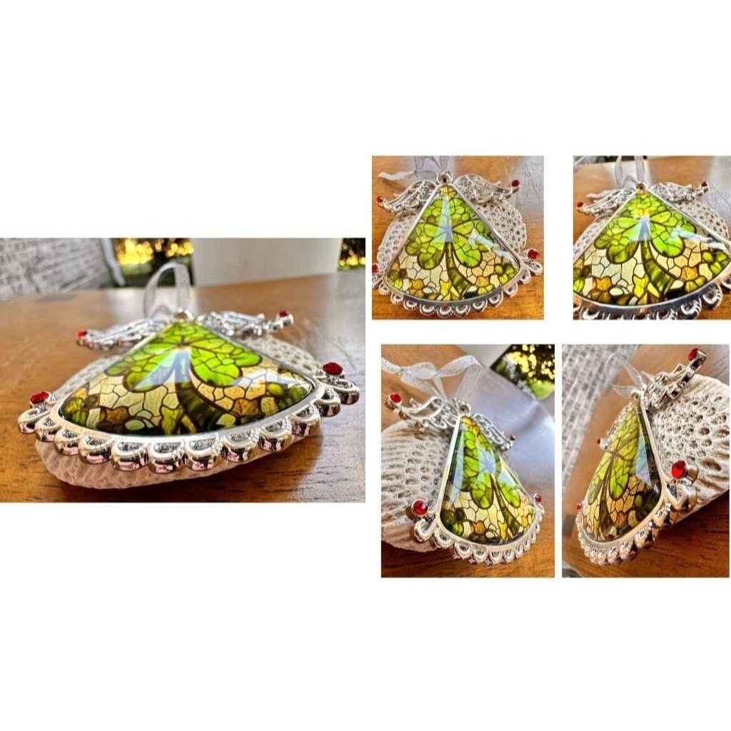 Handmade Shamrock Angel Christmas Ornament New Celtic Glass Savannah Size ONE SIZE - 4 Thumbnail