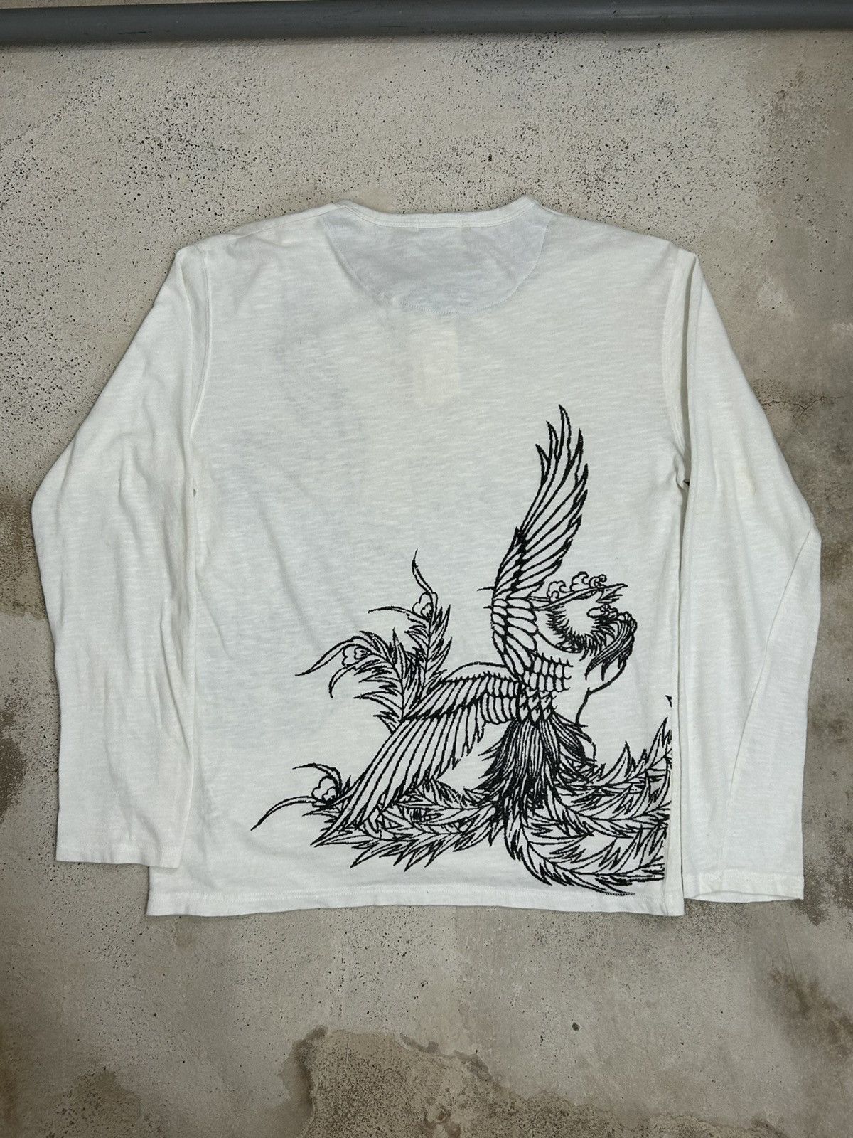 Japanese Brand Turning on Japan Art Sketch Fighter Bird Sukajan Sakura Size US M / EU 48-50 / 2 - 5 Thumbnail