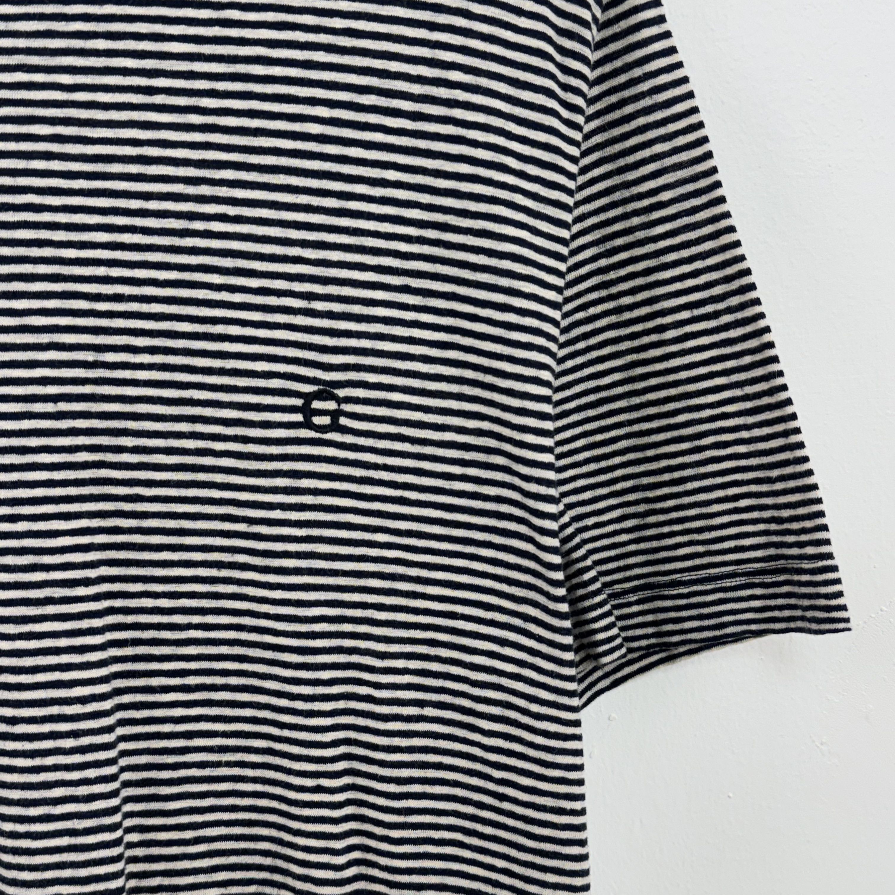 Gucci Gucci Embroidered Linen Stripe T-Shirt 00s Size XL / US 12-14 / IT 48-50 - 5 Thumbnail