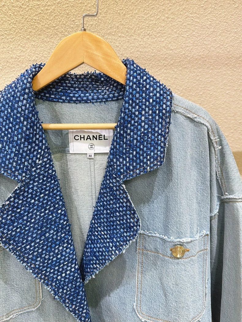 Chanel Chanel 20P lapel four-pocket silhouette denim jacket Size S / US 4 / IT 40 - 5 Thumbnail