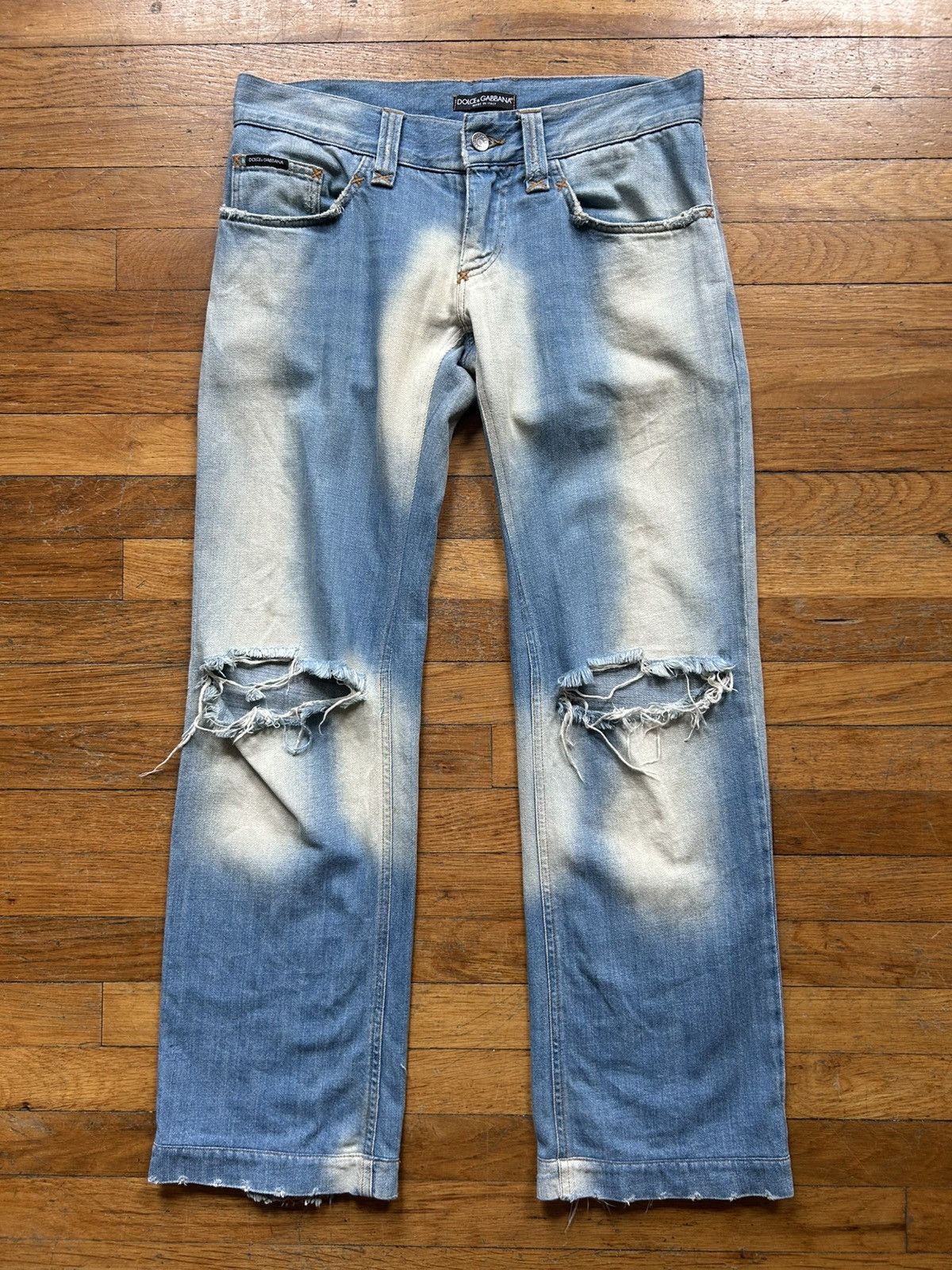 Dolce & Gabbana SS04 Dolce & Gabbana Bleach Denim Size US 33 - 1 Thumbnail
