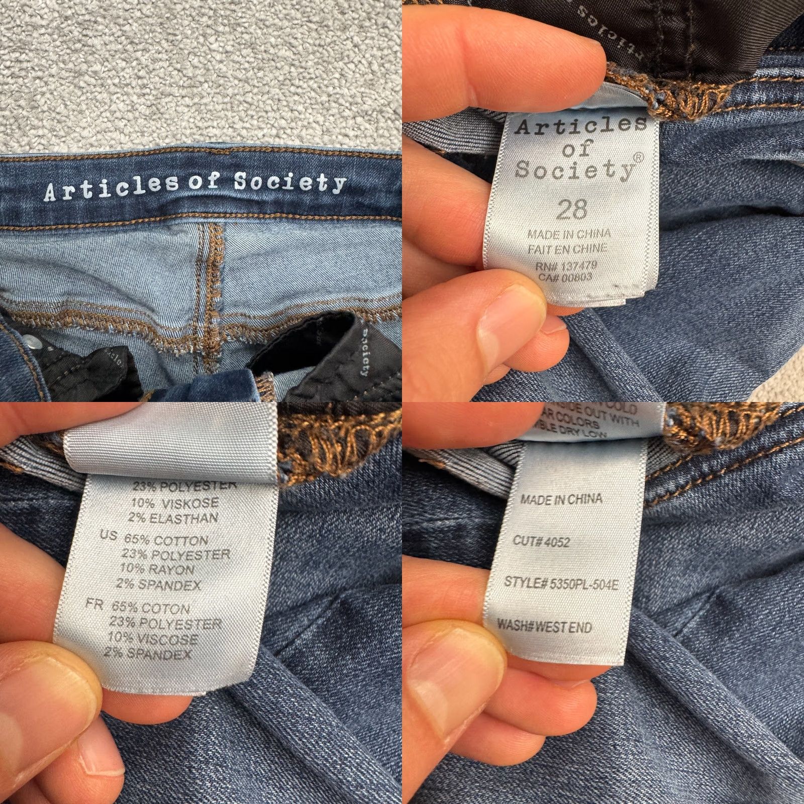 Vintage Articles Of Society Mya Mid Rise Skinny Denim Jeans Womens 28 Blue West End Cut City Streetwear 28 in Blue Womens Jeans Skinny Size 28" / US 6 / IT 42 - 8 Thumbnail