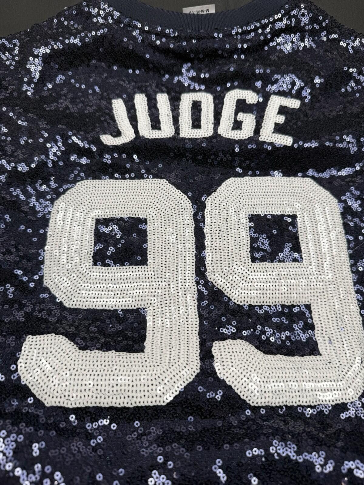 MLB Aaron Judge New York Yankees Youth Girls Blue Sequin V-Neck Size ONE SIZE - 5 Thumbnail