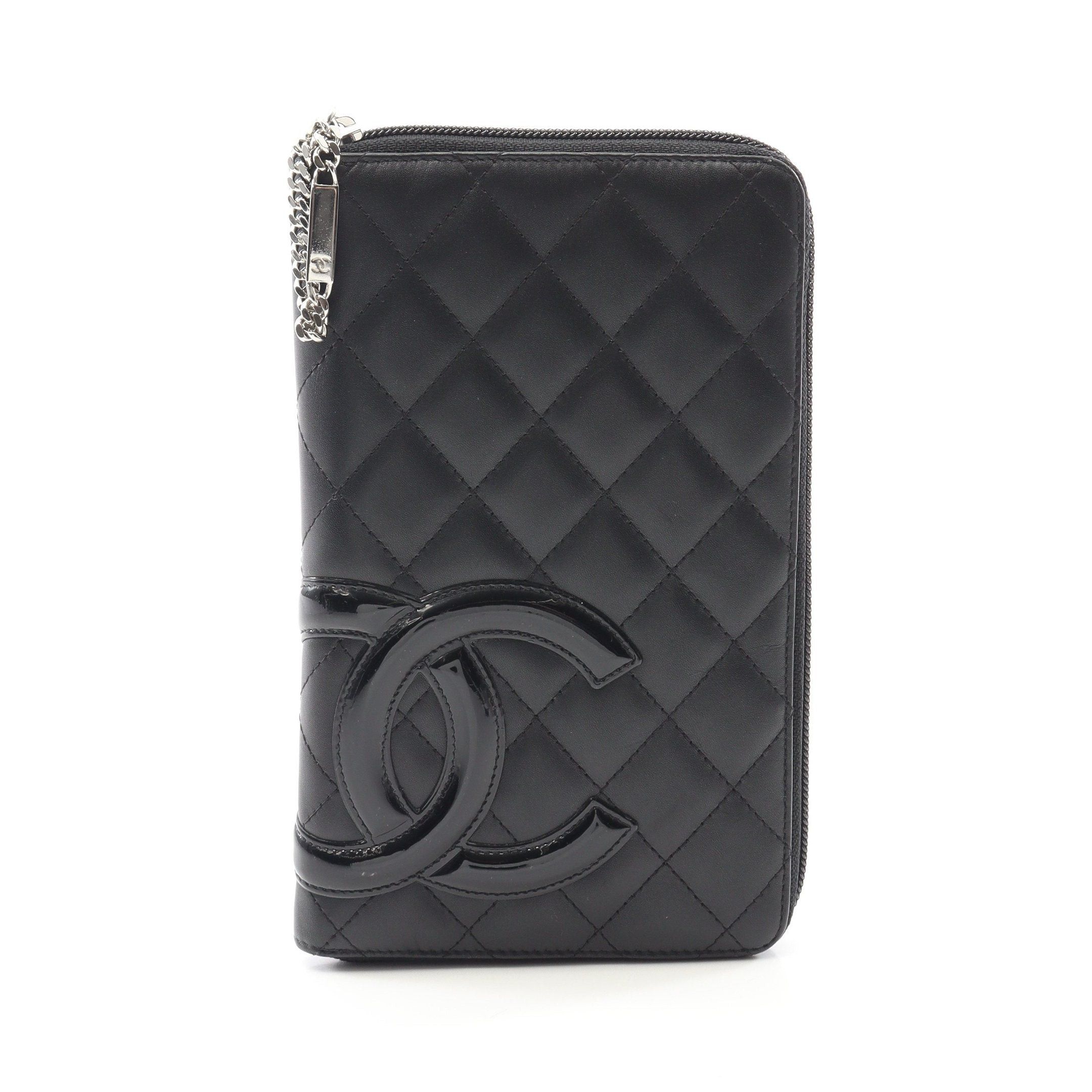 Chanel Chanel Cambon Line Round Zipper Long Wallet Leather Patent Black Silver Hardware Size ONE SIZE - 1 Thumbnail