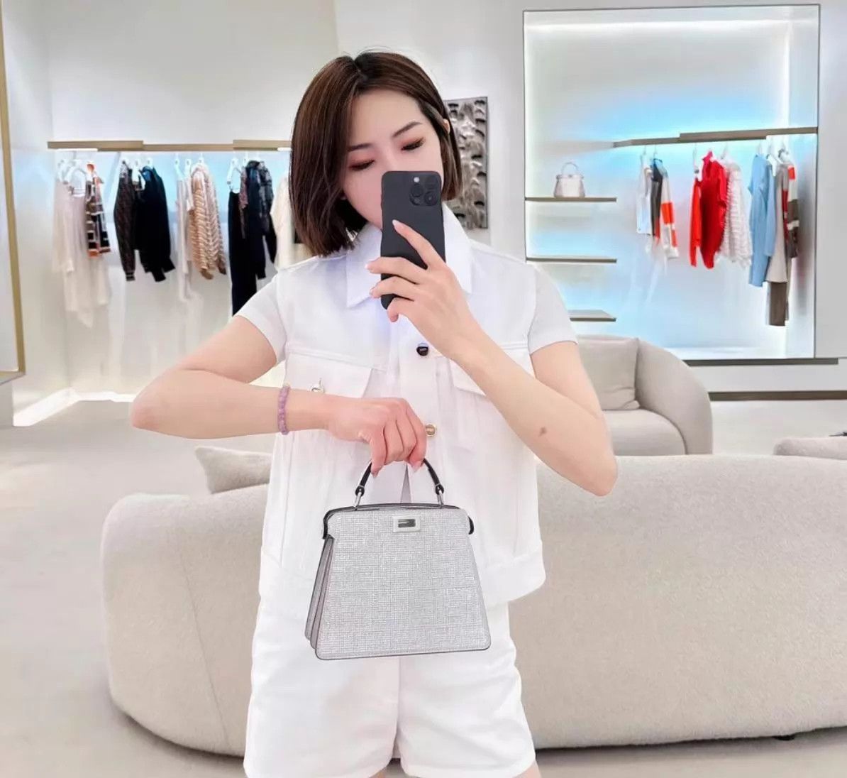 Fendi FENDI Crystal Peekaboo Mini 24 Xmas Limited New AH275 Size ONE SIZE - 9 Thumbnail
