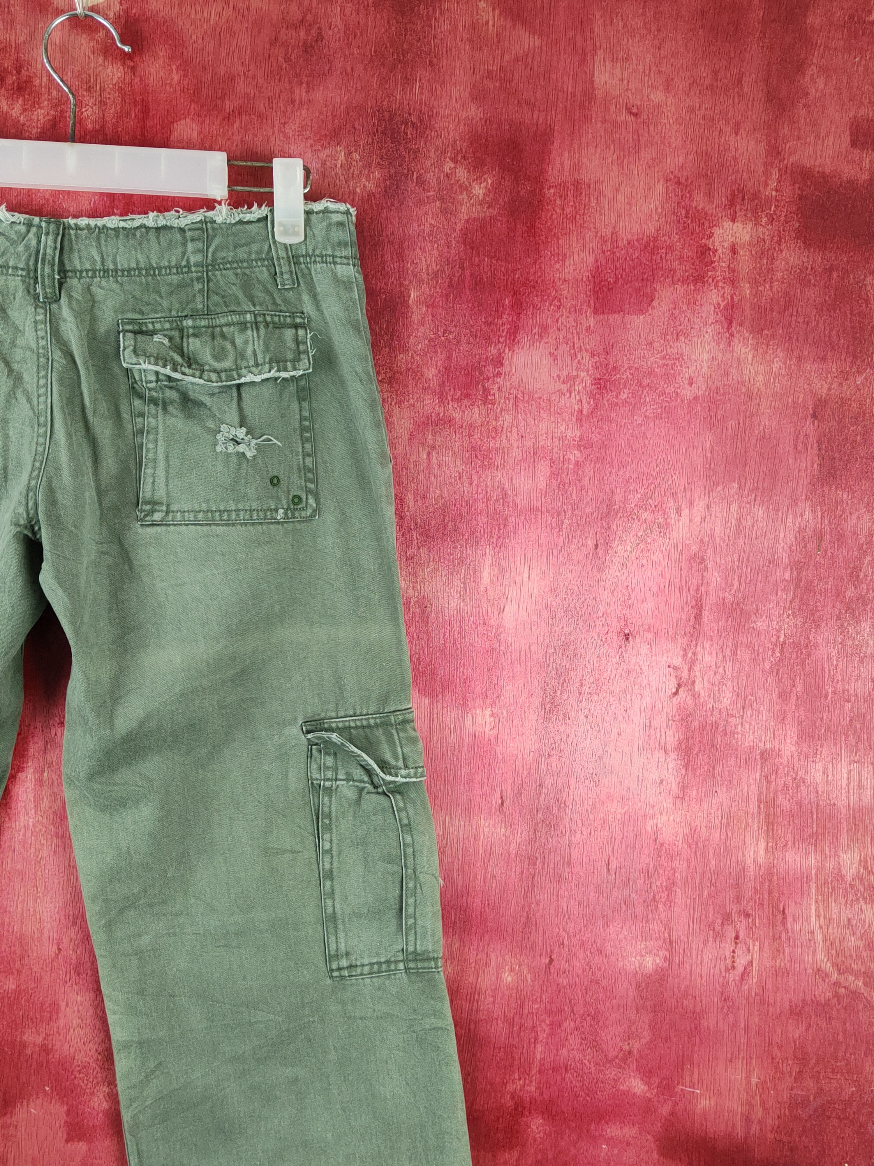 Japanese Brand Sally's Green Multipocket Tactical Cargo Pants #S2396 Size 28" / US 6 / IT 42 - 10 Thumbnail