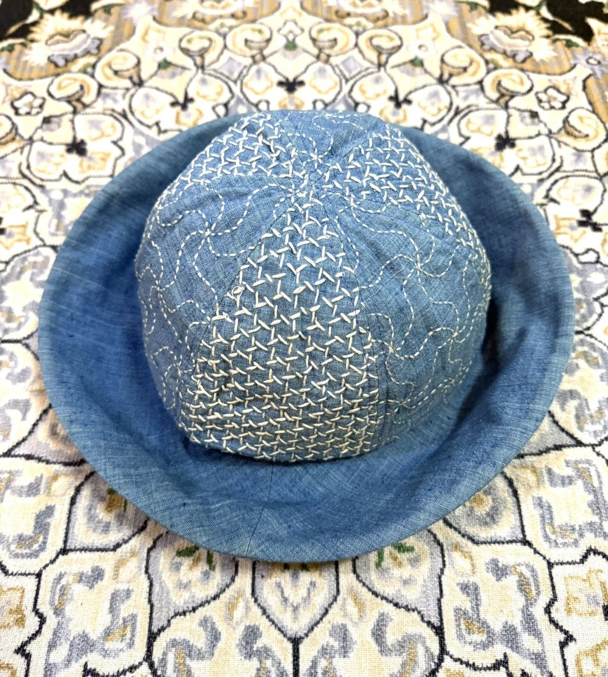 Vintage Handmade sashiko boro stitch hand hat