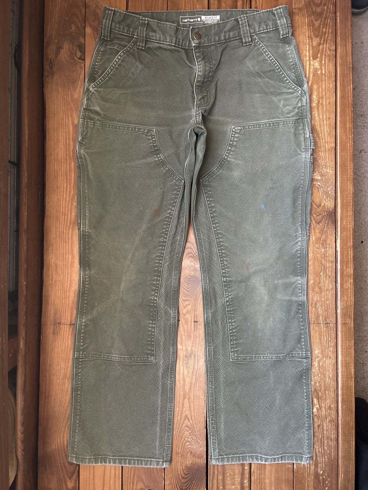 Carhartt × Vintage Vintage Carhartt Green Double Knee Pants Size US 30 / EU 46 - 1 Thumbnail