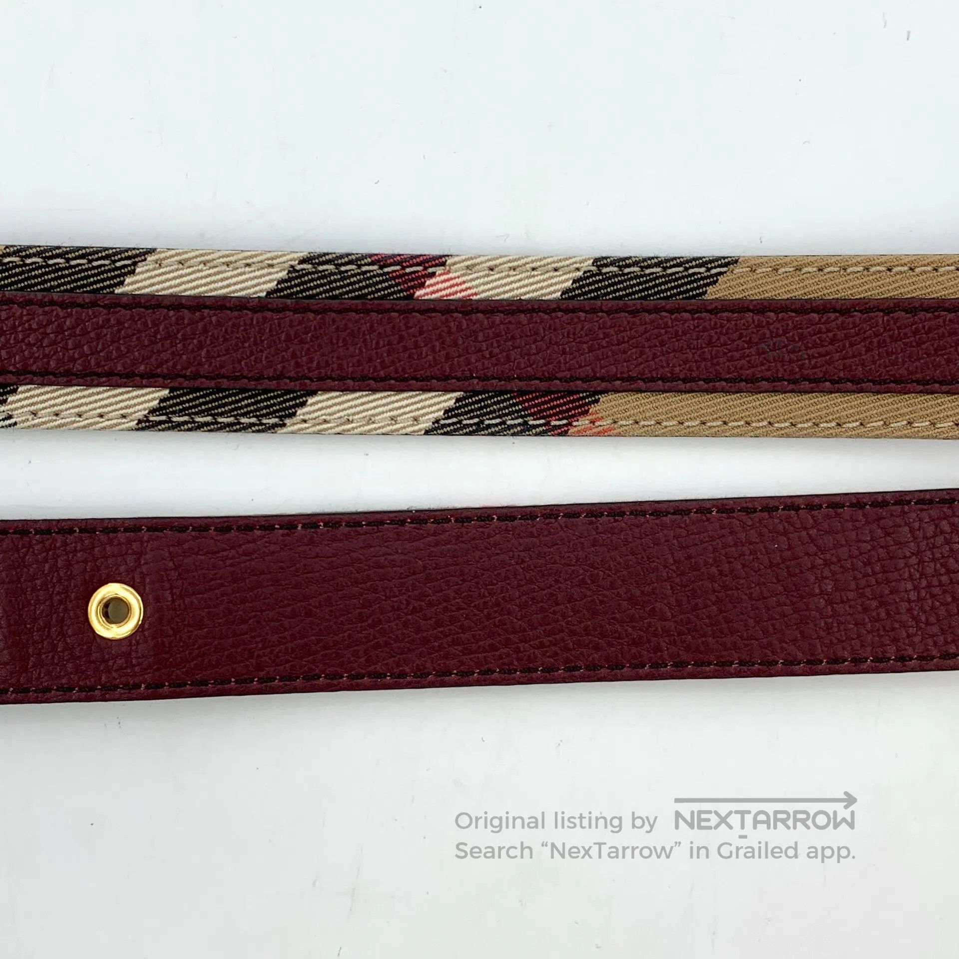 Burberry Burberry Color-Blocked Plaid Design Square Buckle Leather Size ONE SIZE - 6 Thumbnail