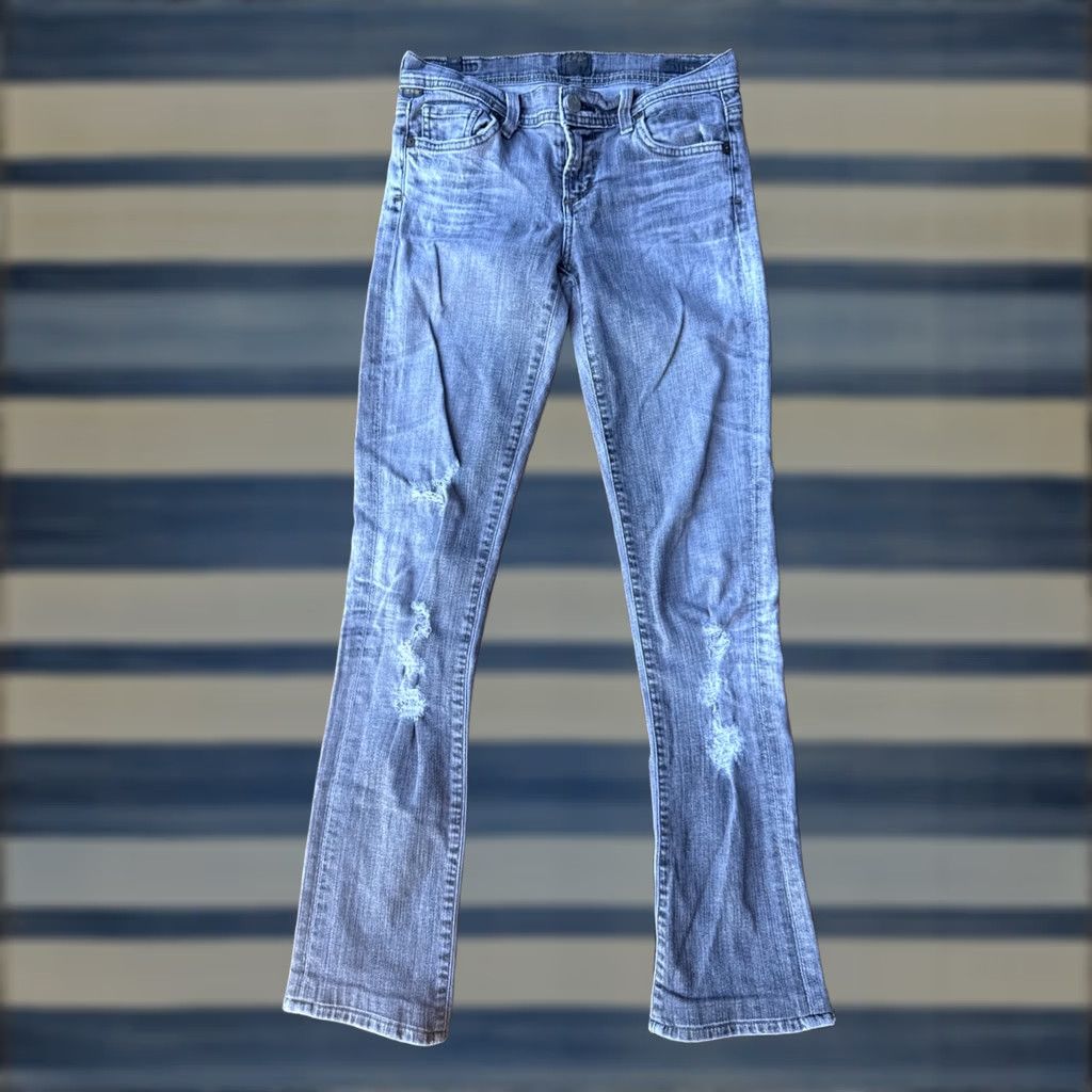 Citizens Of Humanity Citizens of Humanity Jeans Women Low Rise Straight Distressed 26 28.5in Gray Denim Slim Regular Zip Button Pockets Bohemian 90s Style Size 26" / US 2 / IT 38 - 1 Thumbnail