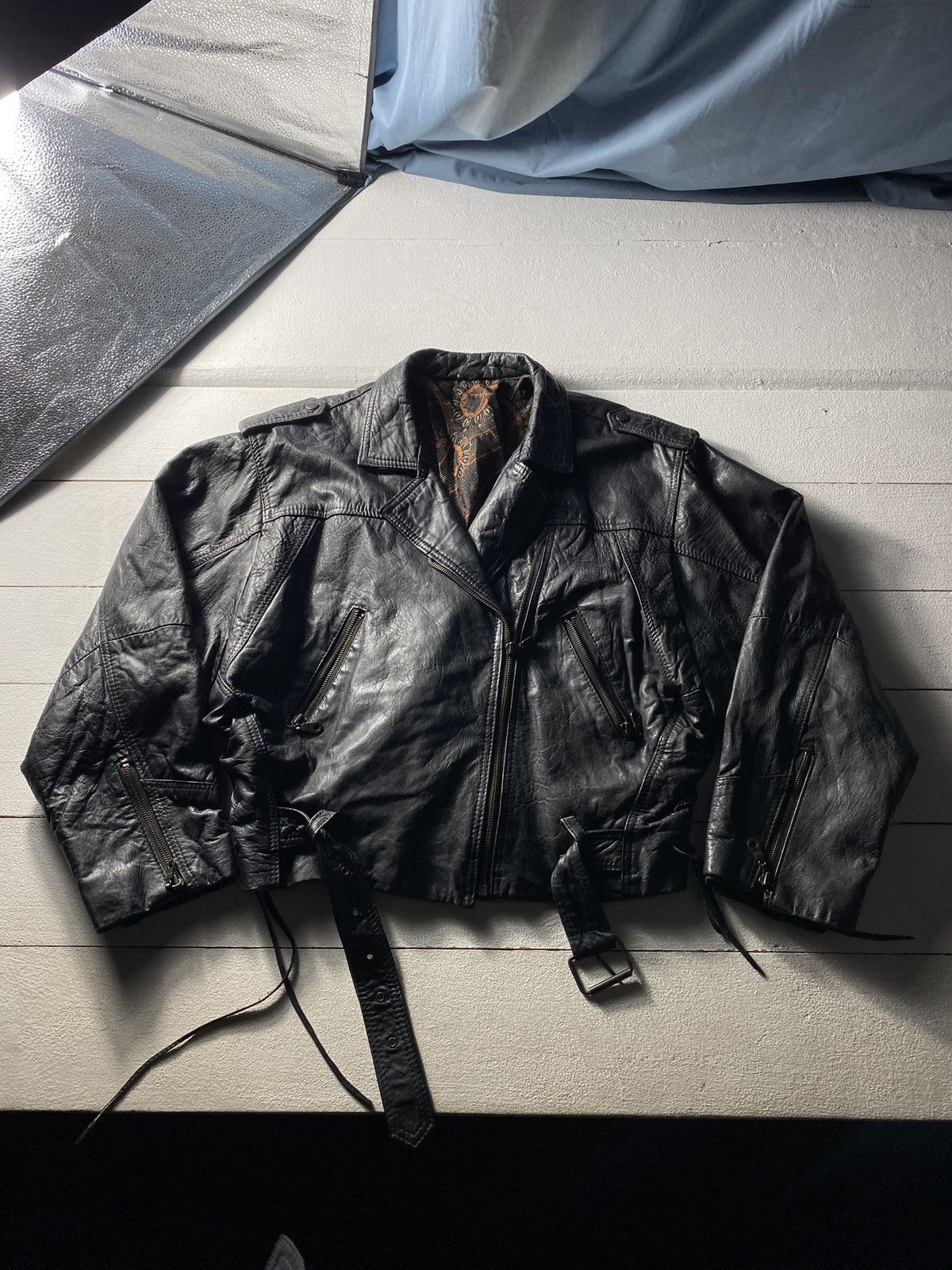 If Six Was Nine × Vintage 🔥LEATHER OG BIKER MOTORCYCLE JACKET BOMBER MENS SMALL PUNK Size US S / EU 44-46 / 1 - 1 Thumbnail