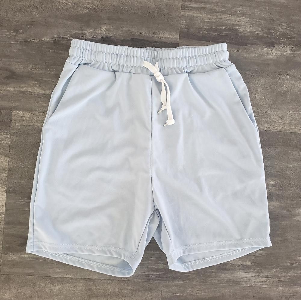 Designer Light Blue Long Lounge Sweat Short Size 28" / US 6 / IT 42 - 1 Thumbnail