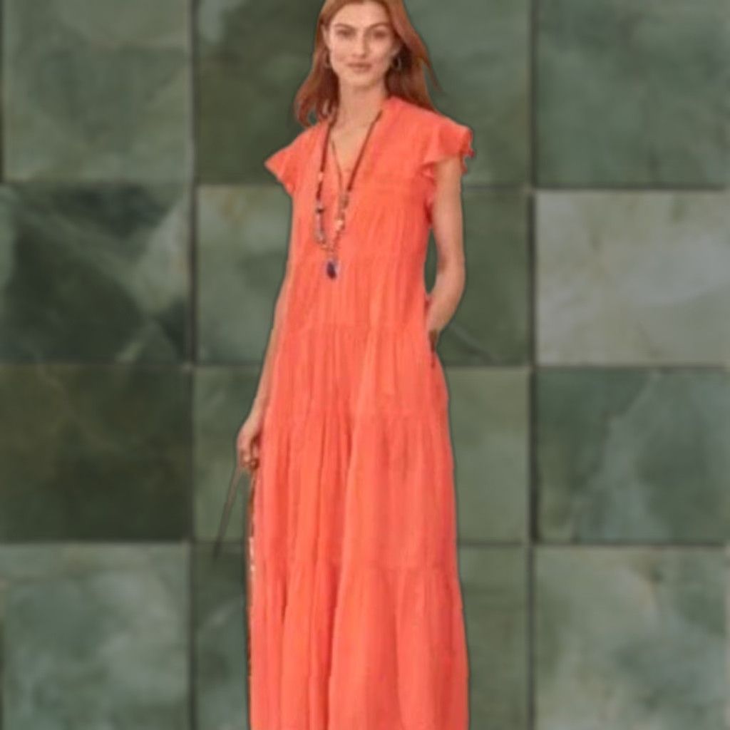 strapless open back dress Orange Rayon Midi Dress for Women in India – Sleeveless Summer Dress – The  Classy Clothing