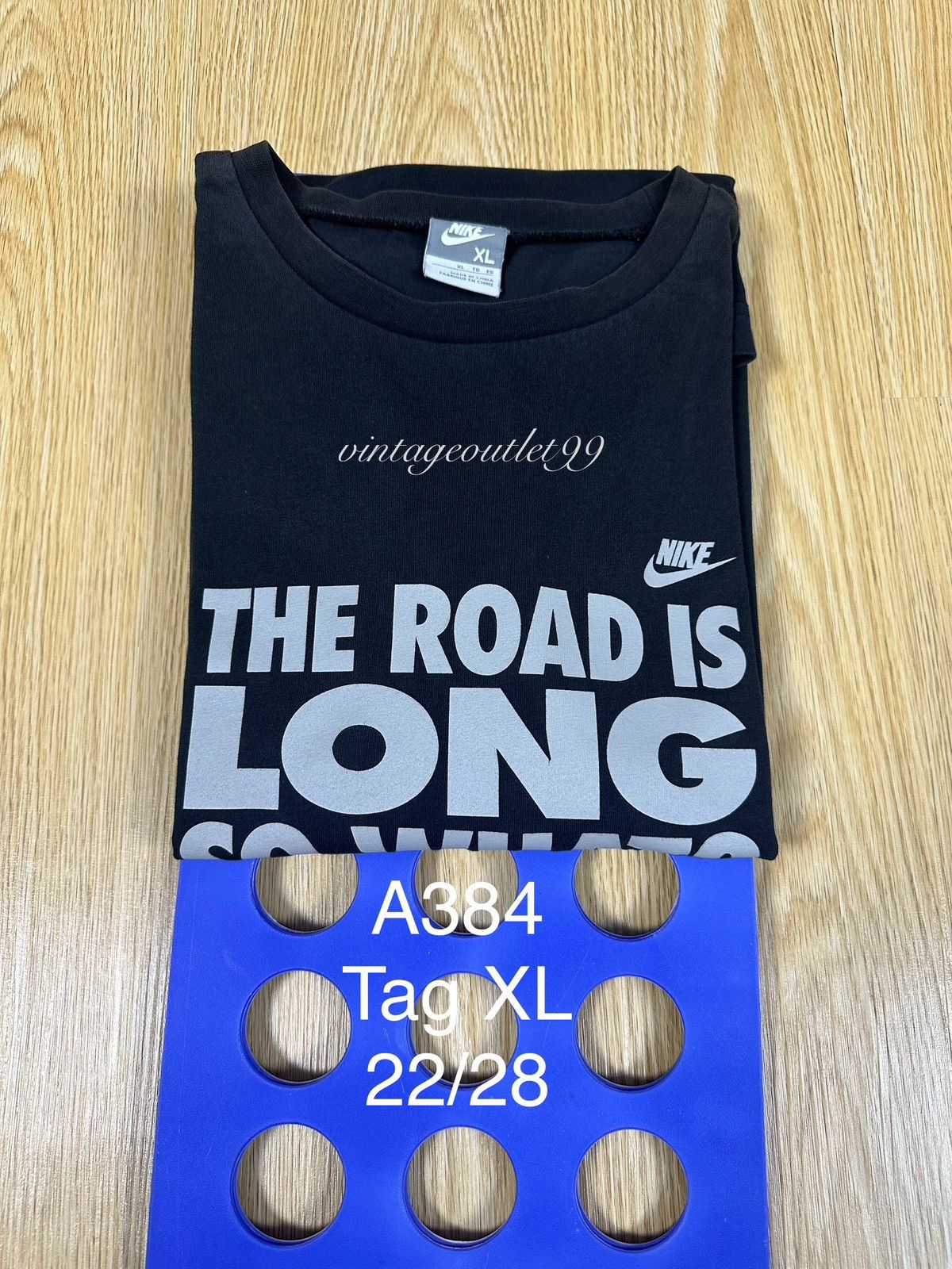 Nike "The Road Is LONG So What" Y2k Nike TShirt A384 Size US XL / EU 56 / 4 - 13 Thumbnail