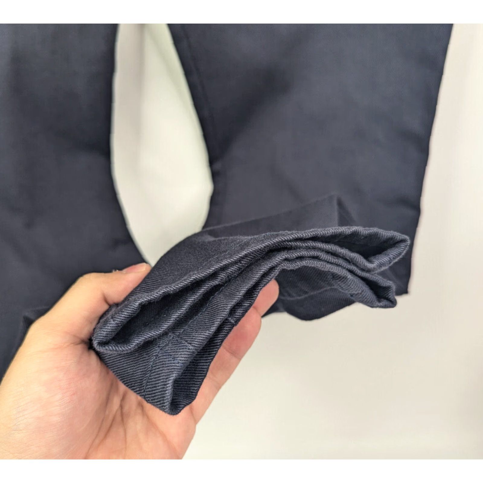 Vintage St John Pants Women's Size 12 Straight Leg Navy Flat Front Chino Trousers Size 34" / US 12 / IT 48 - 3 Thumbnail